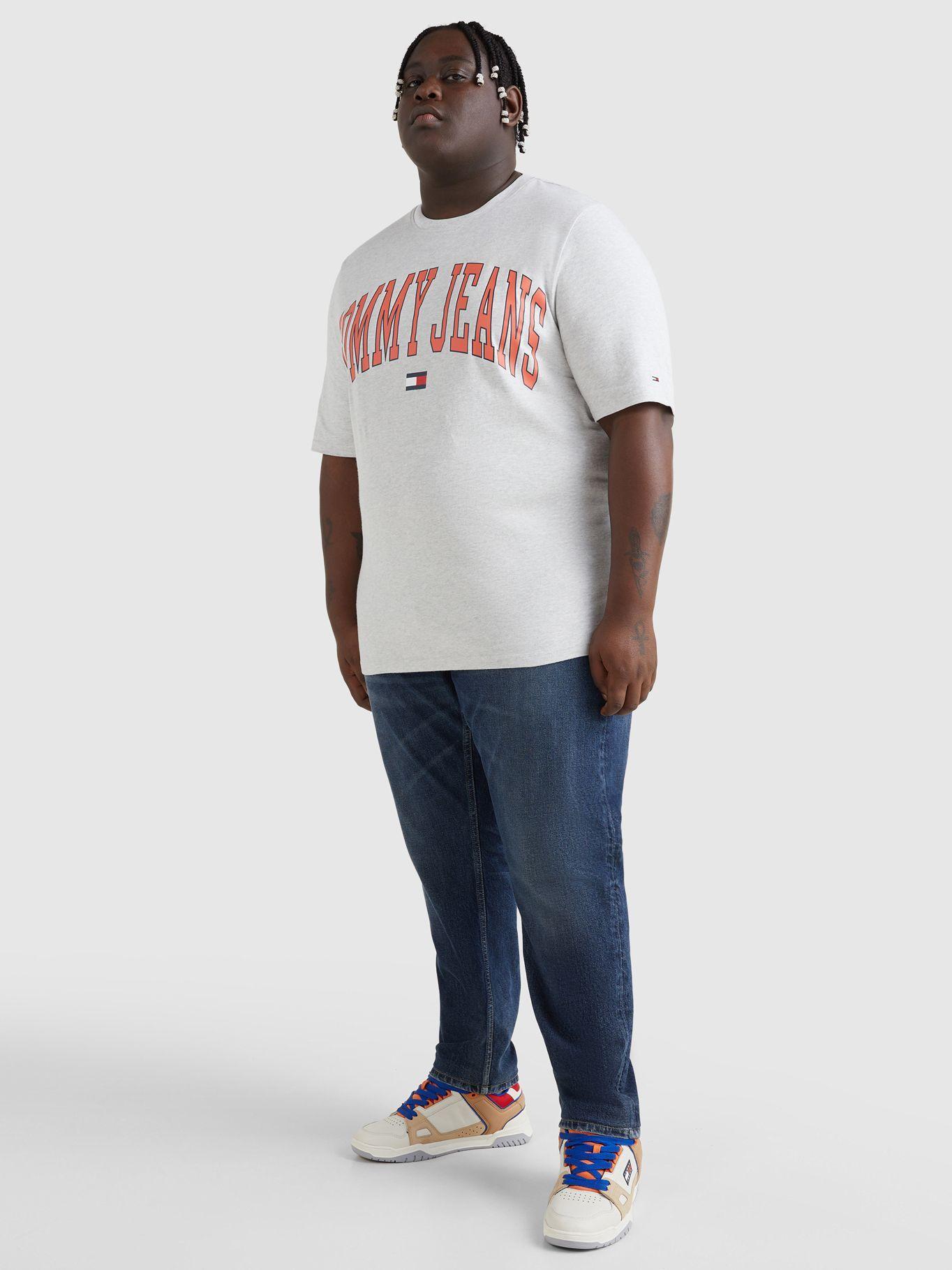 Polera Plus Classic Collegiate Logo Gris Tommy Jeans-1