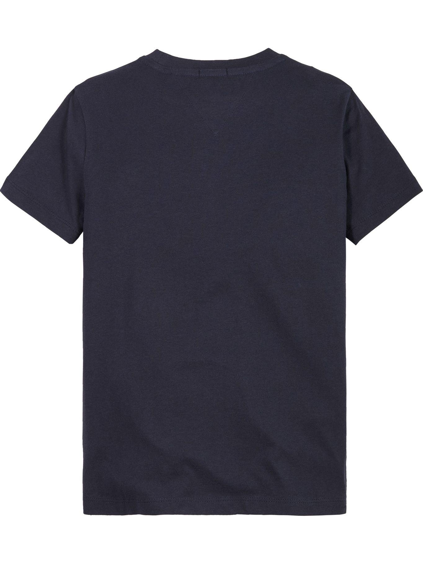 Polera De Niño Con Logo Vertical Azul Tommy Hilfiger-1