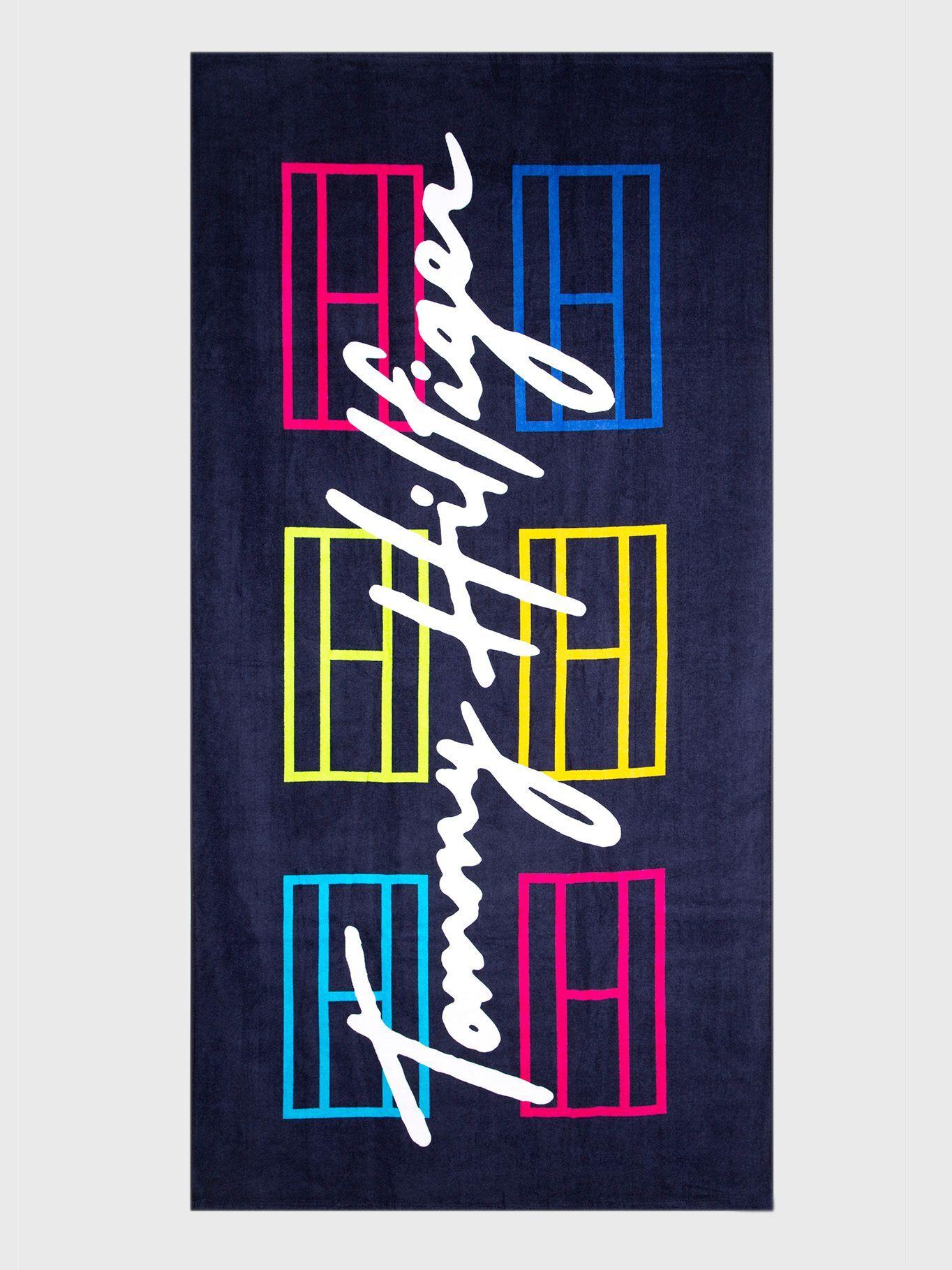 Toalla De Playa Flags Negro Tommy Hilfiger MY2-0