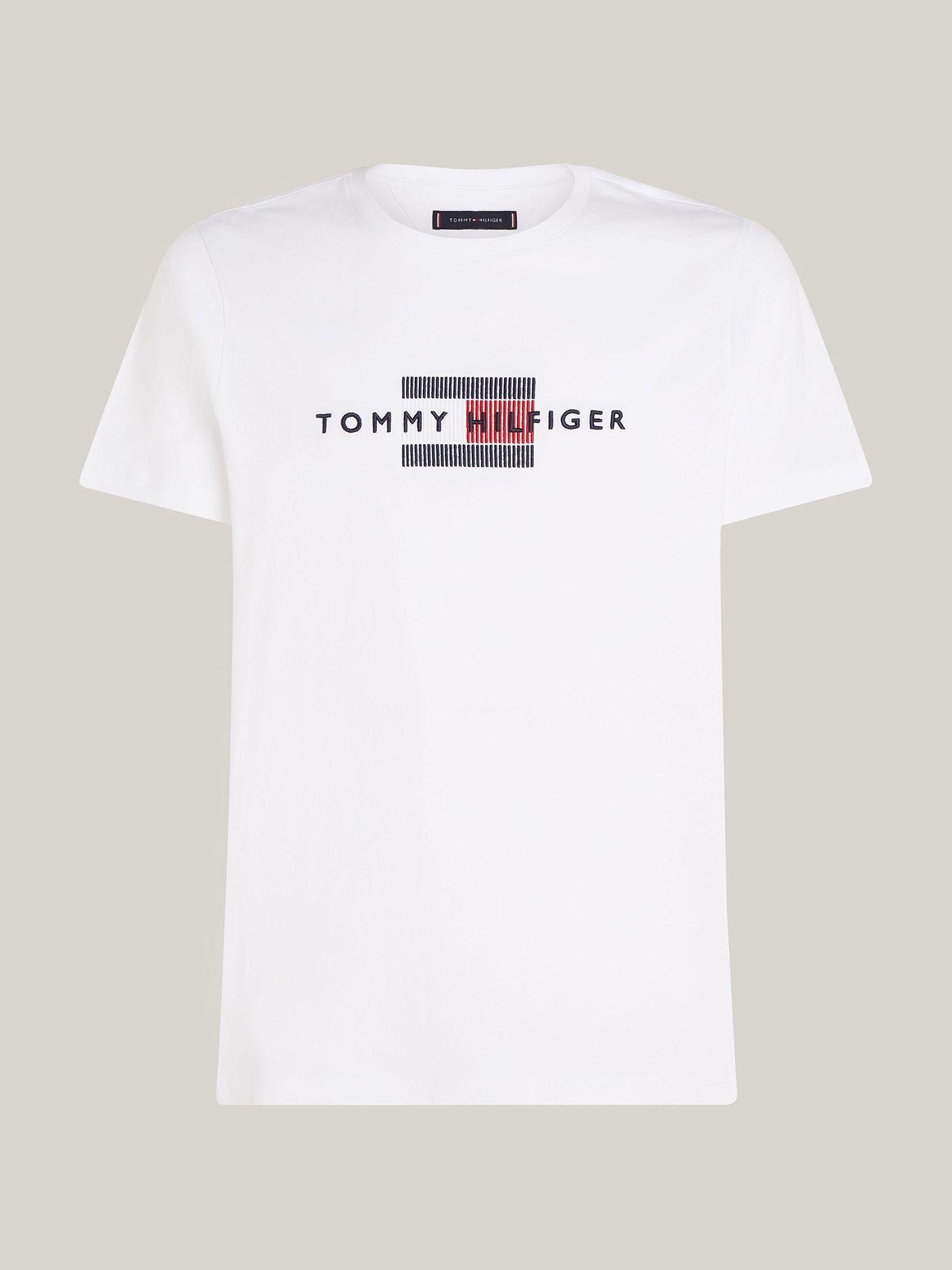 Polera Con Logo Flag Bordado Blanco Tommy Hilfiger-4