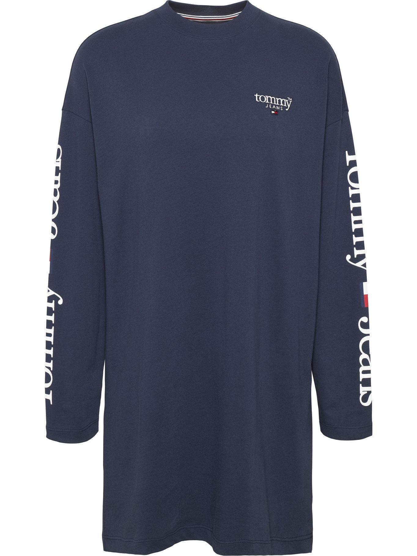 Vestido Con Logo En Las Mangas Azul Tommy Hilfiger-0