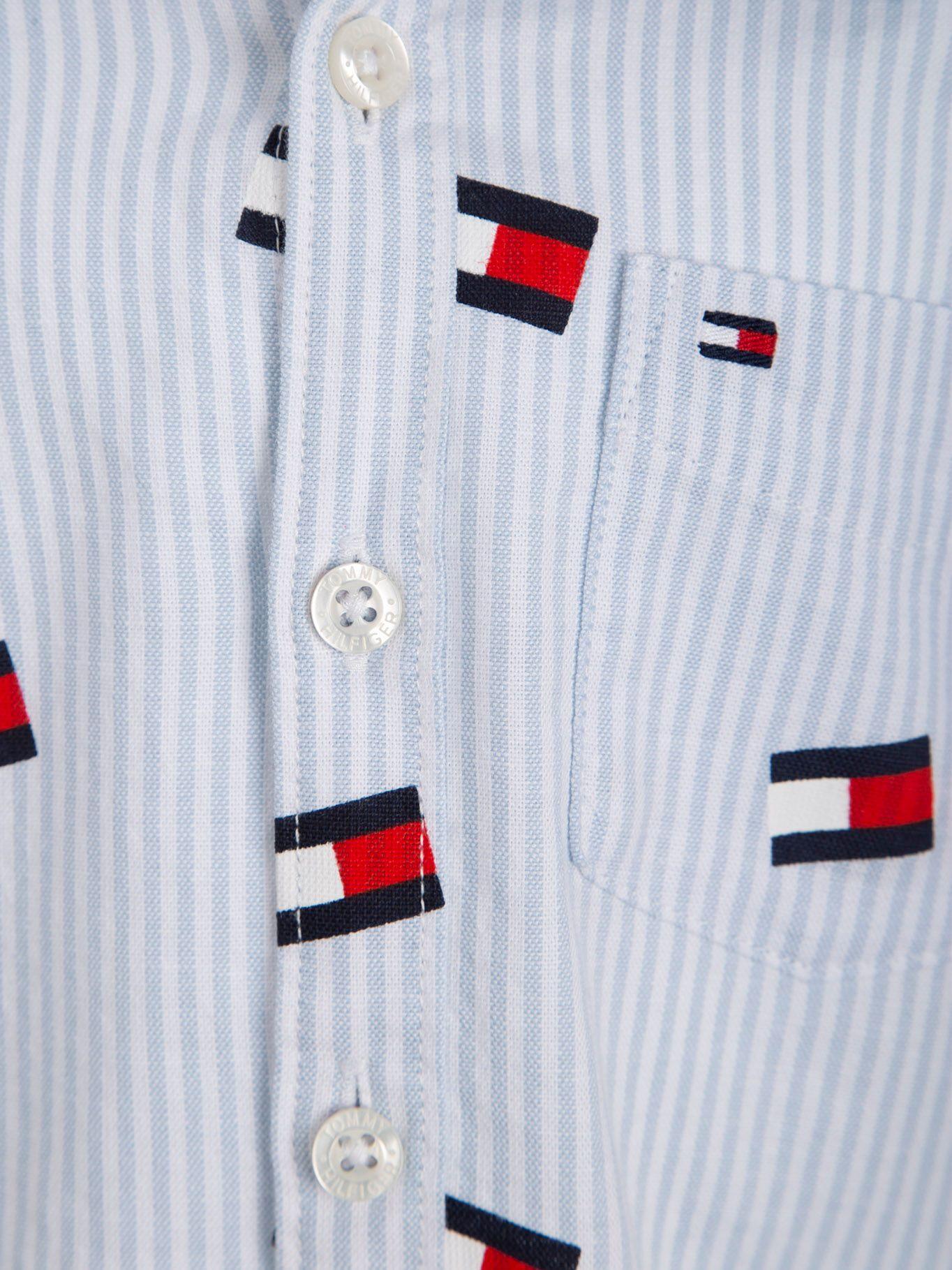 Camisa Flag Logo Celeste Tommy Hilfiger M2-3