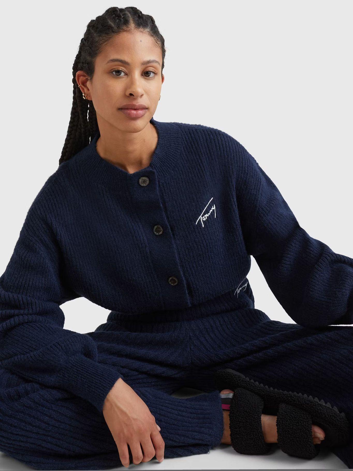 Cárdigan Con Logo Signature Azul Tommy Jeans-3