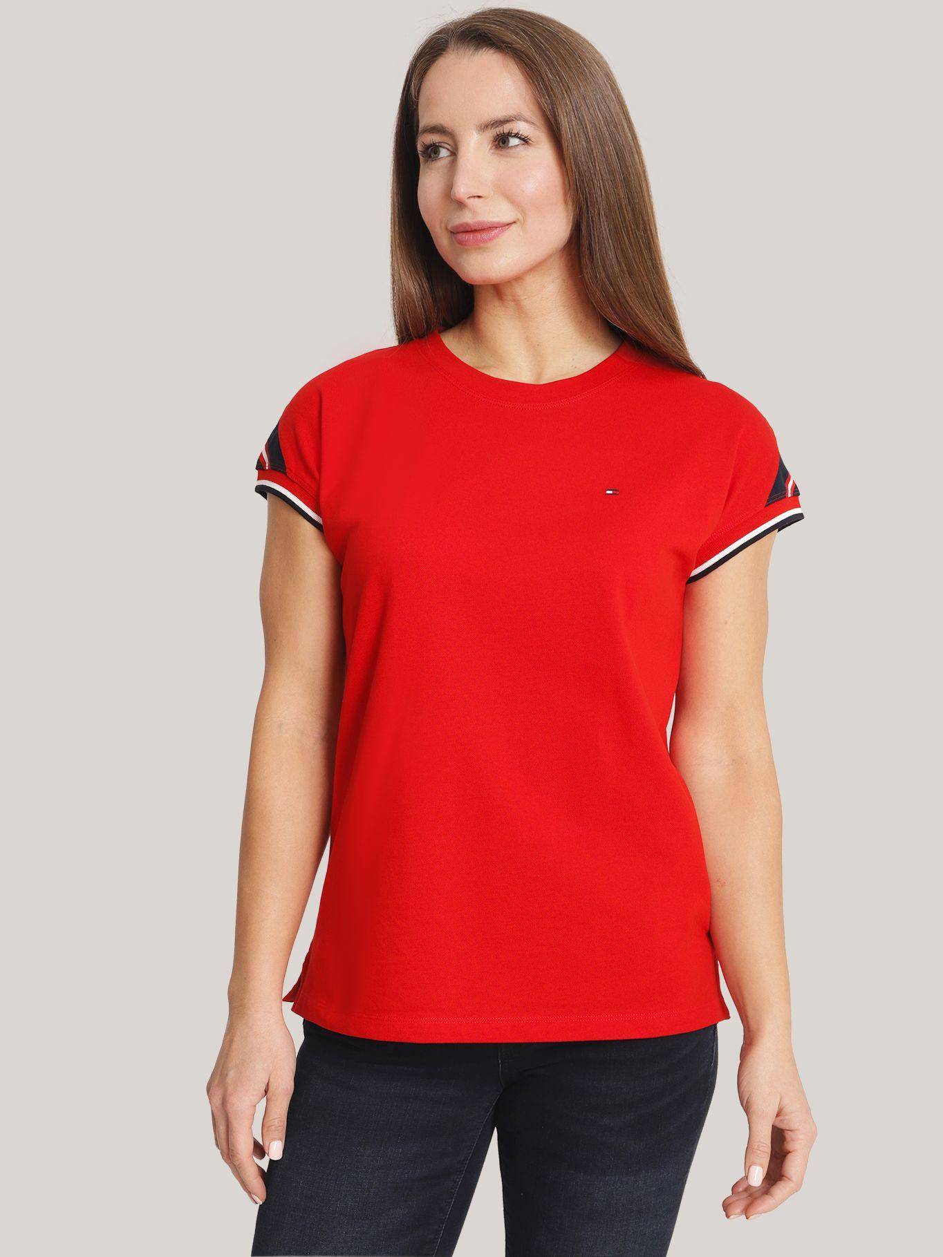 Polera Diseño Stripe En Las Mangas Rojo Tommy Hilfiger-0