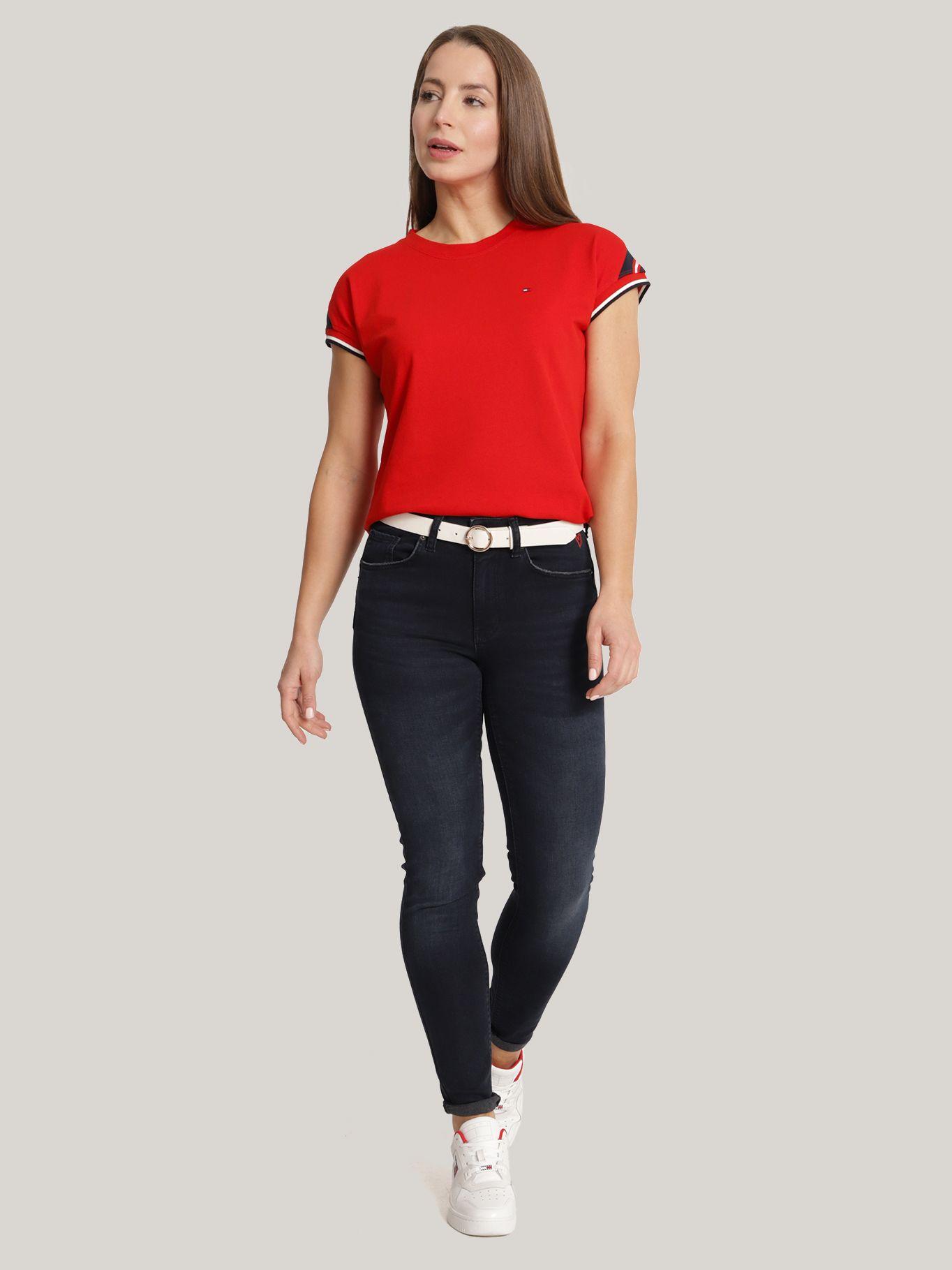 Polera Diseño Stripe En Las Mangas Rojo Tommy Hilfiger-1