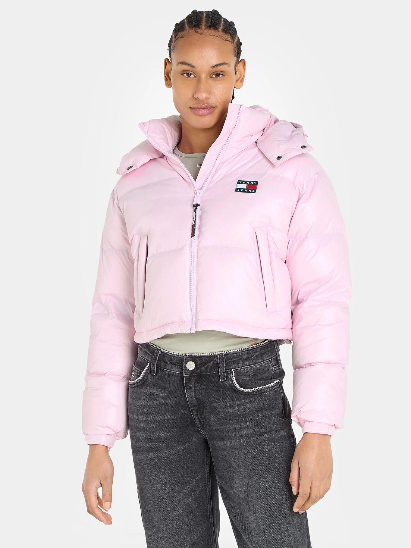 Parka Alaska Acolchada Cropped Rosado Tommy Hilfiger-0