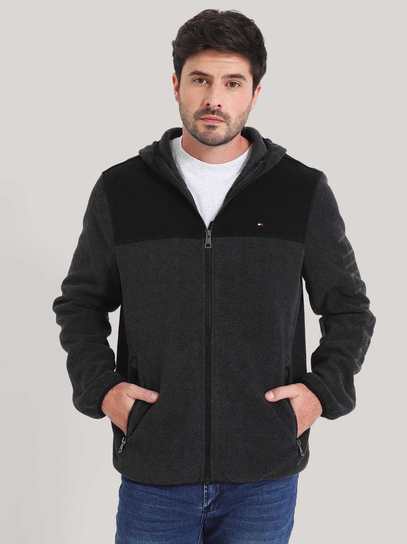 POLERÓN HOODIE DE POLAR CIERRE NEGRO TOMMY HILFIGER-0