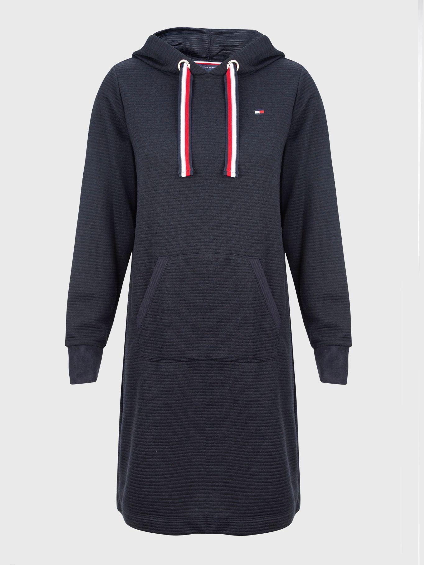 Vestido Hoodie Ottoman Azul Tommy Hilfiger-0