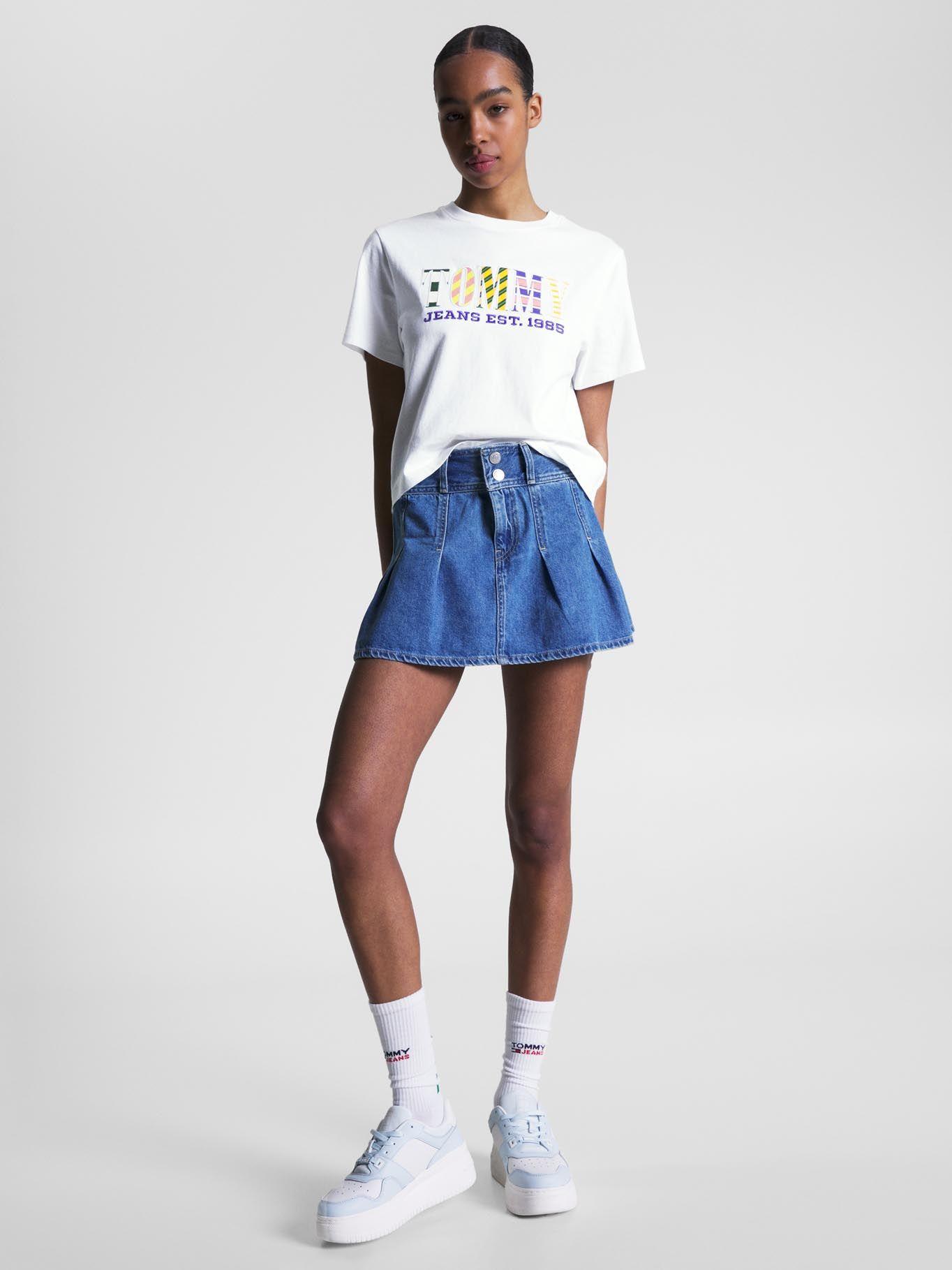 Polera Stripe Con Logo Blanco Tommy Jeans-1