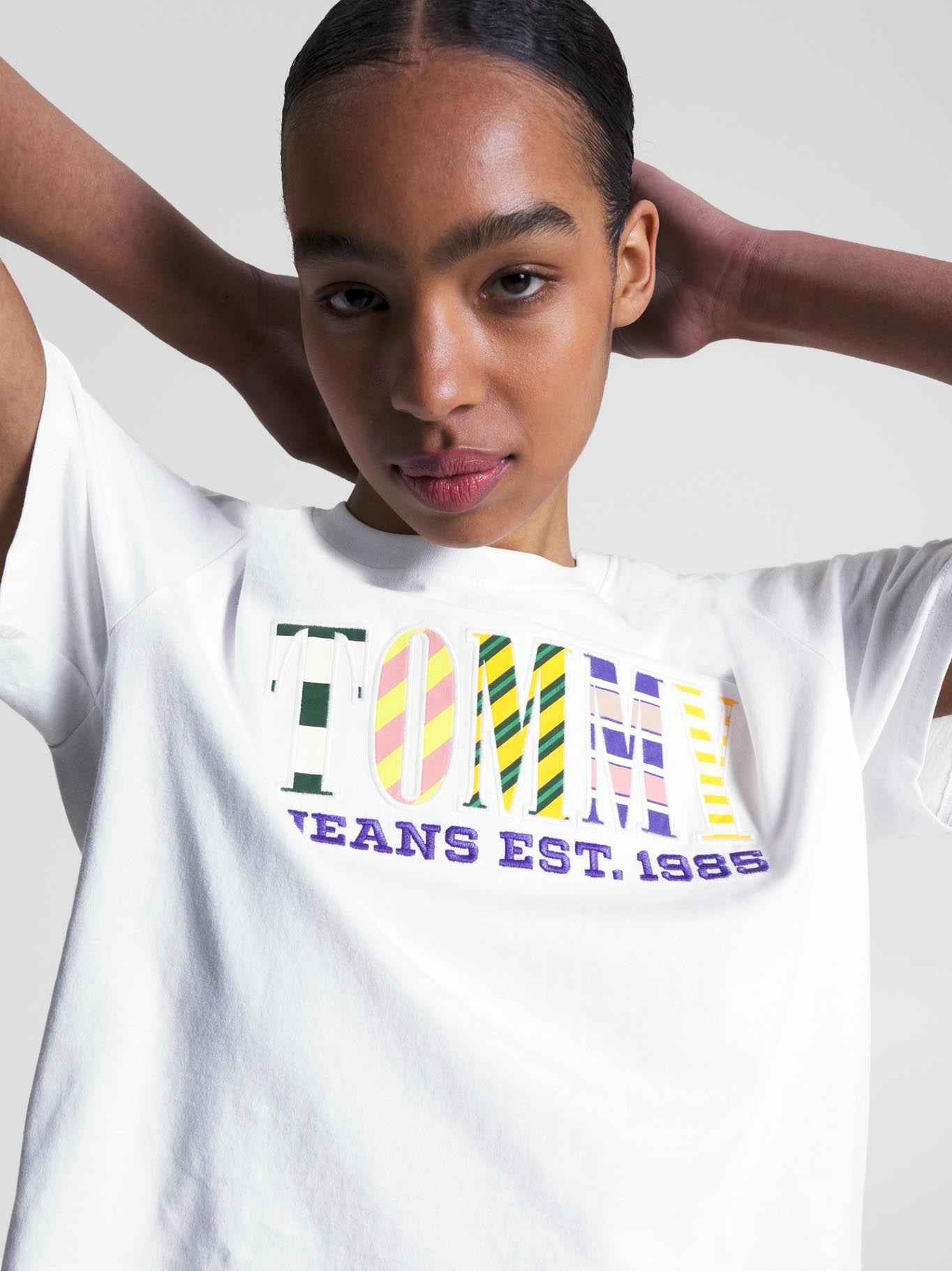 Polera Stripe Con Logo Blanco Tommy Jeans-3