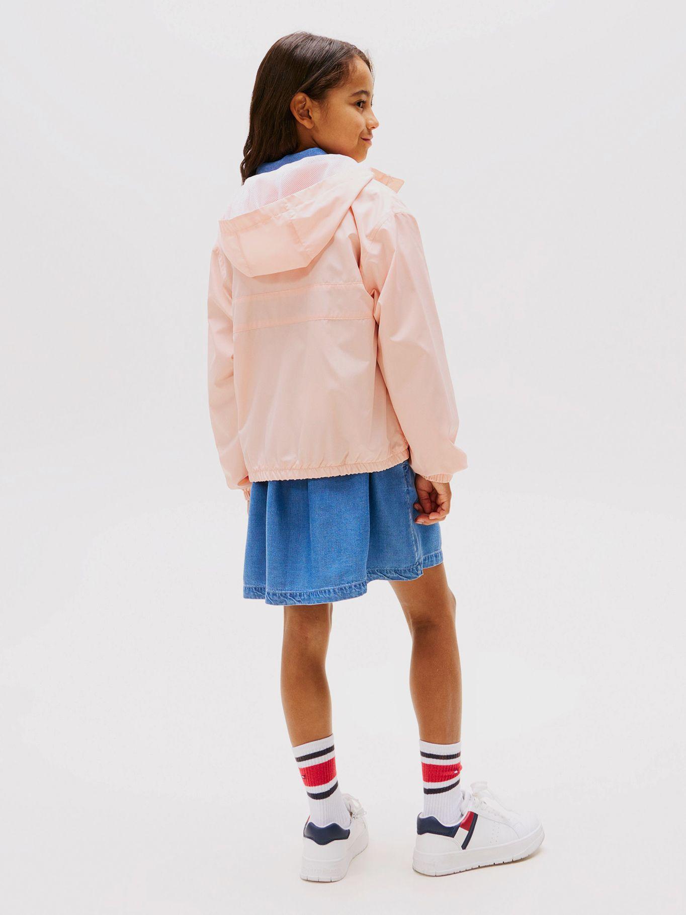 Cortavientos Con Gorro Y Logo Rosado Tommy Hilfiger-2