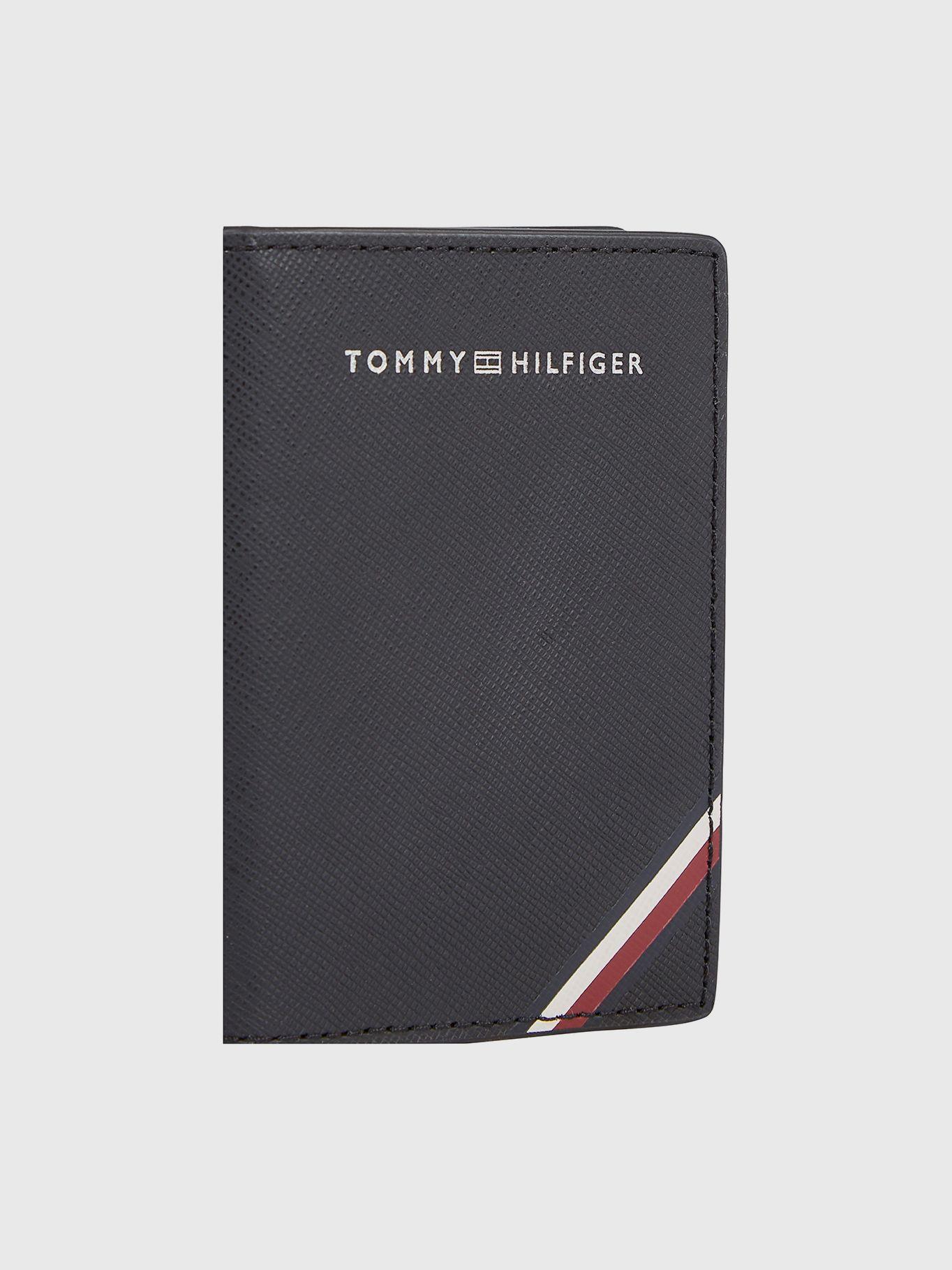 Billetera Japan Plegable De Cuero Negro Tommy Hilfiger-0