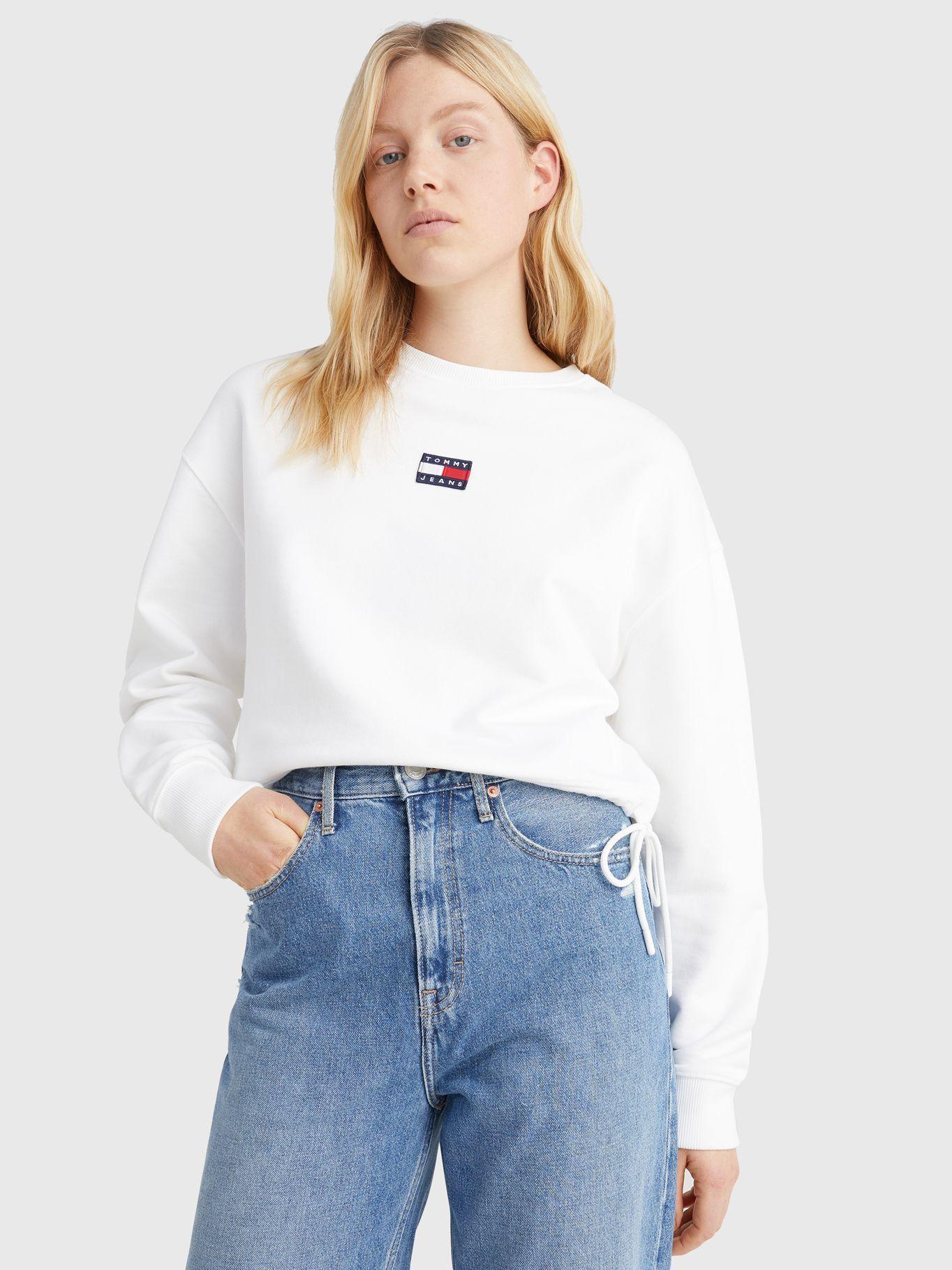 Polerón Cropped Con Parche Blanco Tommy Jeans JN2-0