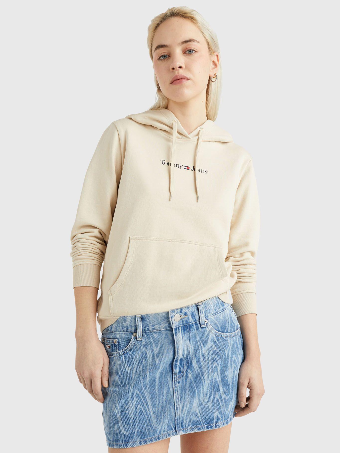 Polerón Hoodie Serif Linear Logo Beige Tommy Jeans-0