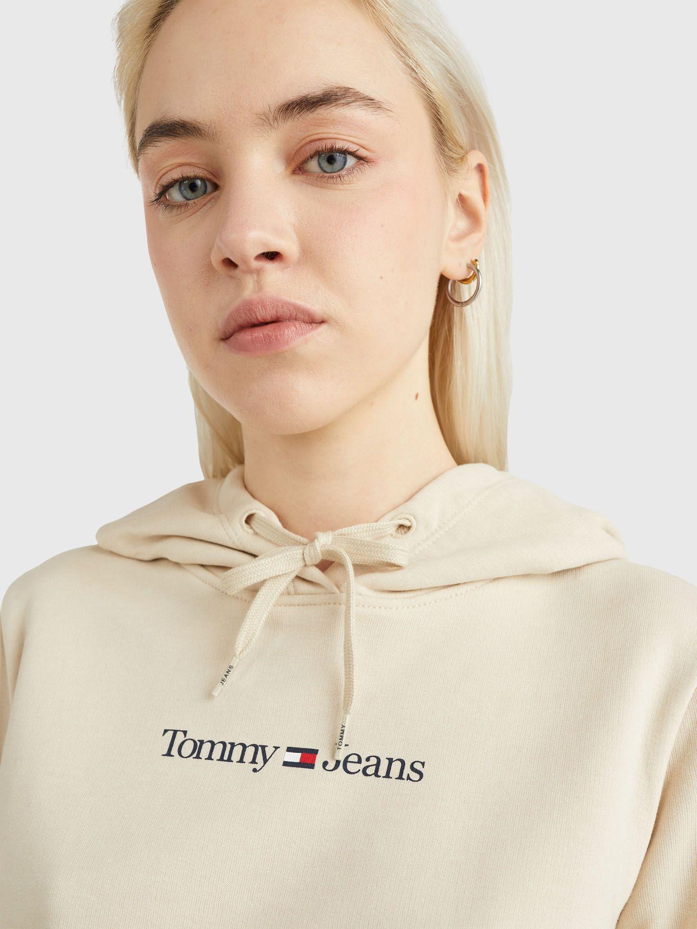 Polerón Hoodie Serif Linear Logo Beige Tommy Jeans-3
