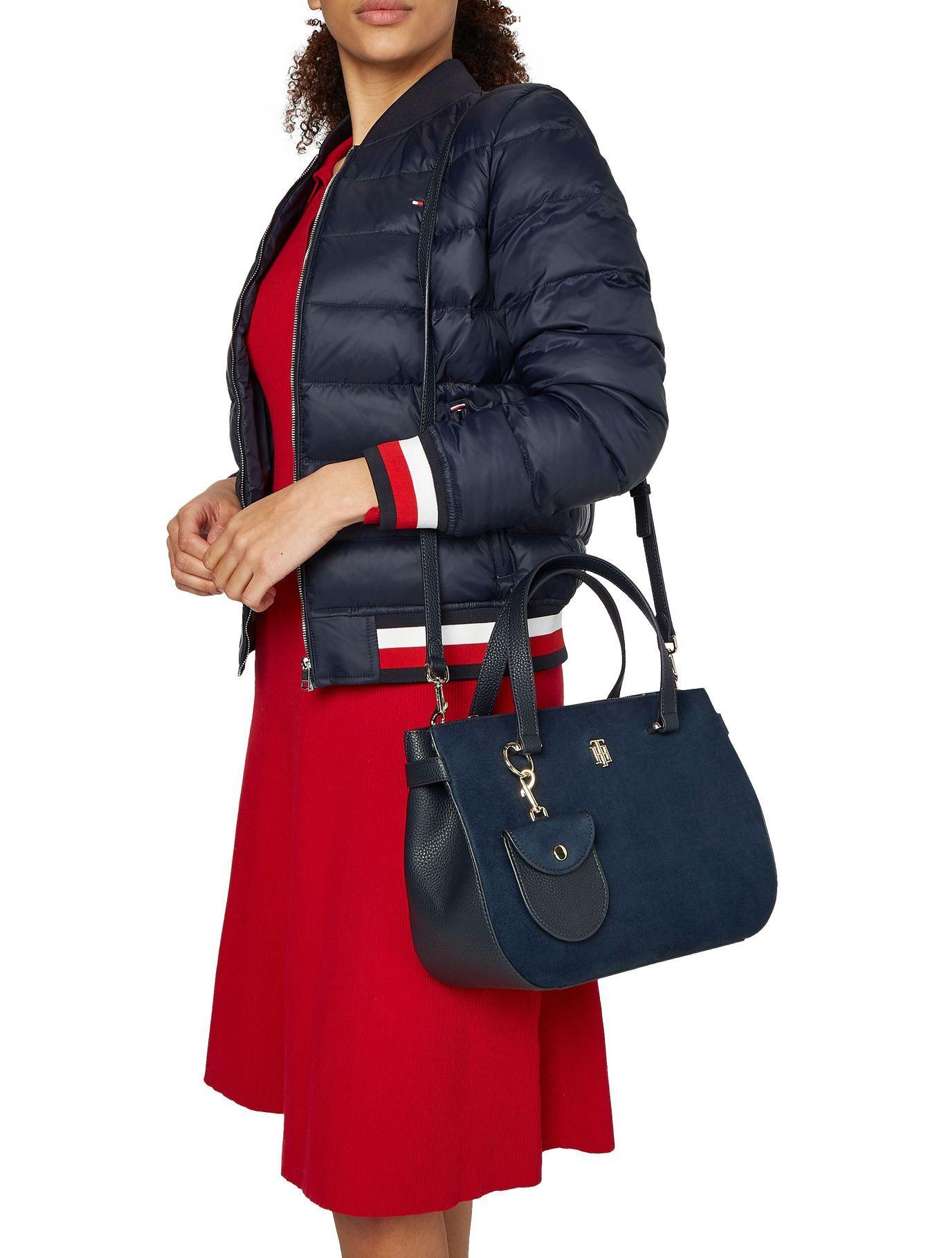 Cartera Satchel Monograma Azul Tommy Hilfiger M2-3