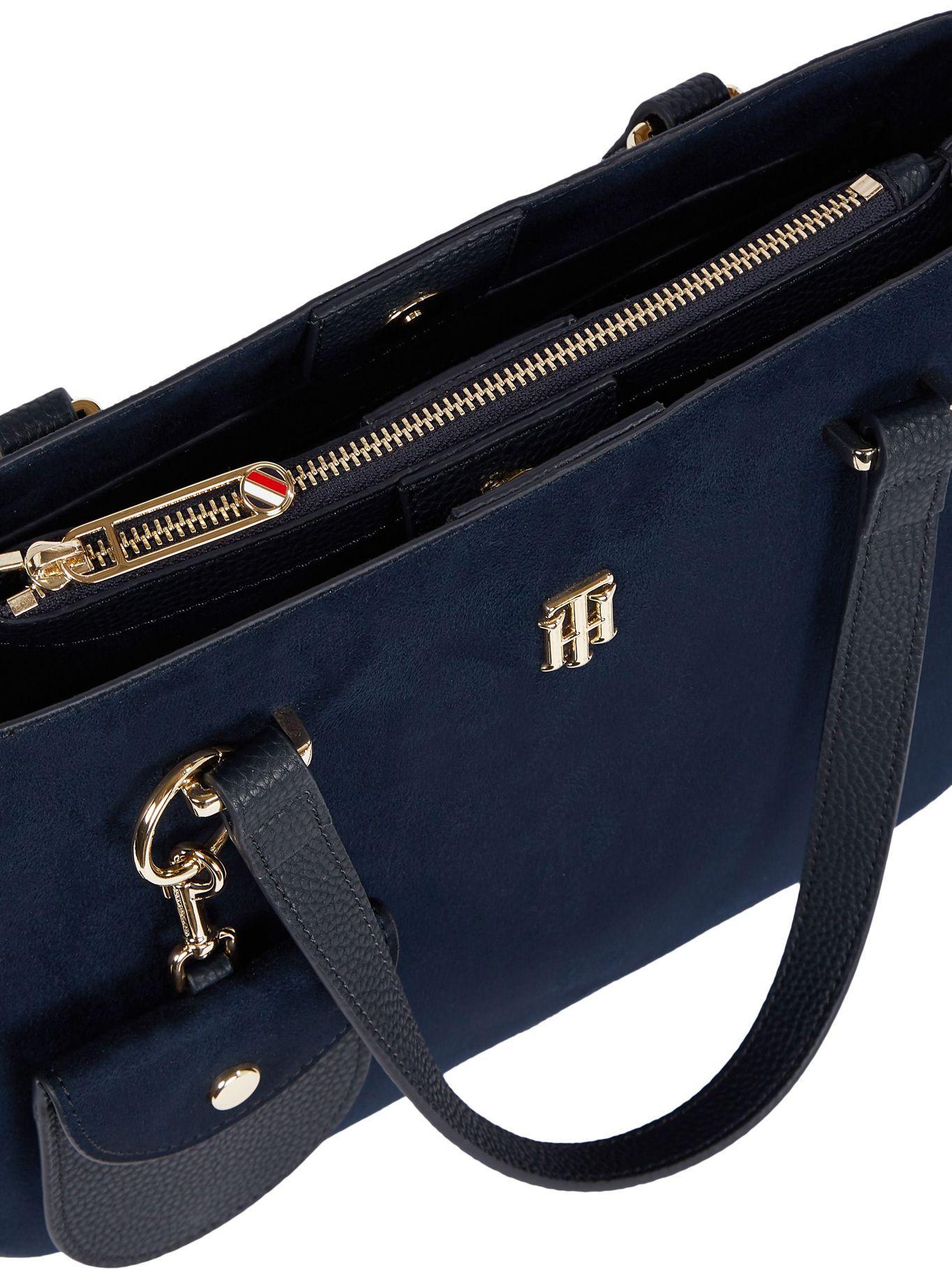 Cartera Satchel Monograma Azul Tommy Hilfiger M2-2