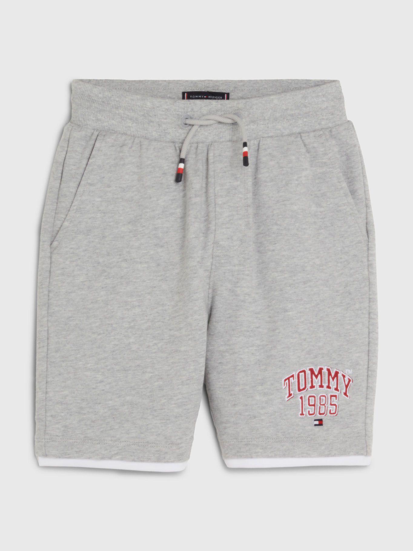 Short Varsity Con Cordón Y Logo Gris Tommy Hilfiger-0