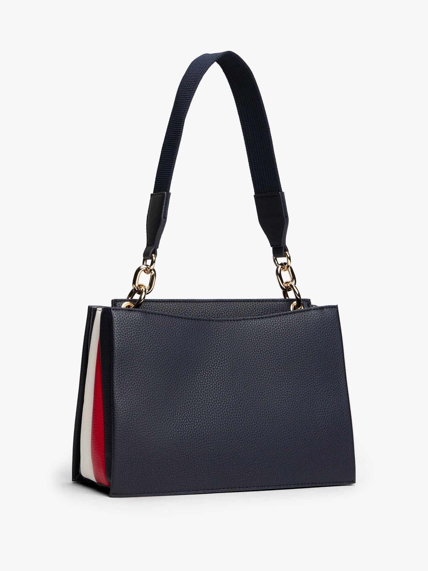 Cartera Satchel Con Monograma Th Azul Tommy Hilfiger-2