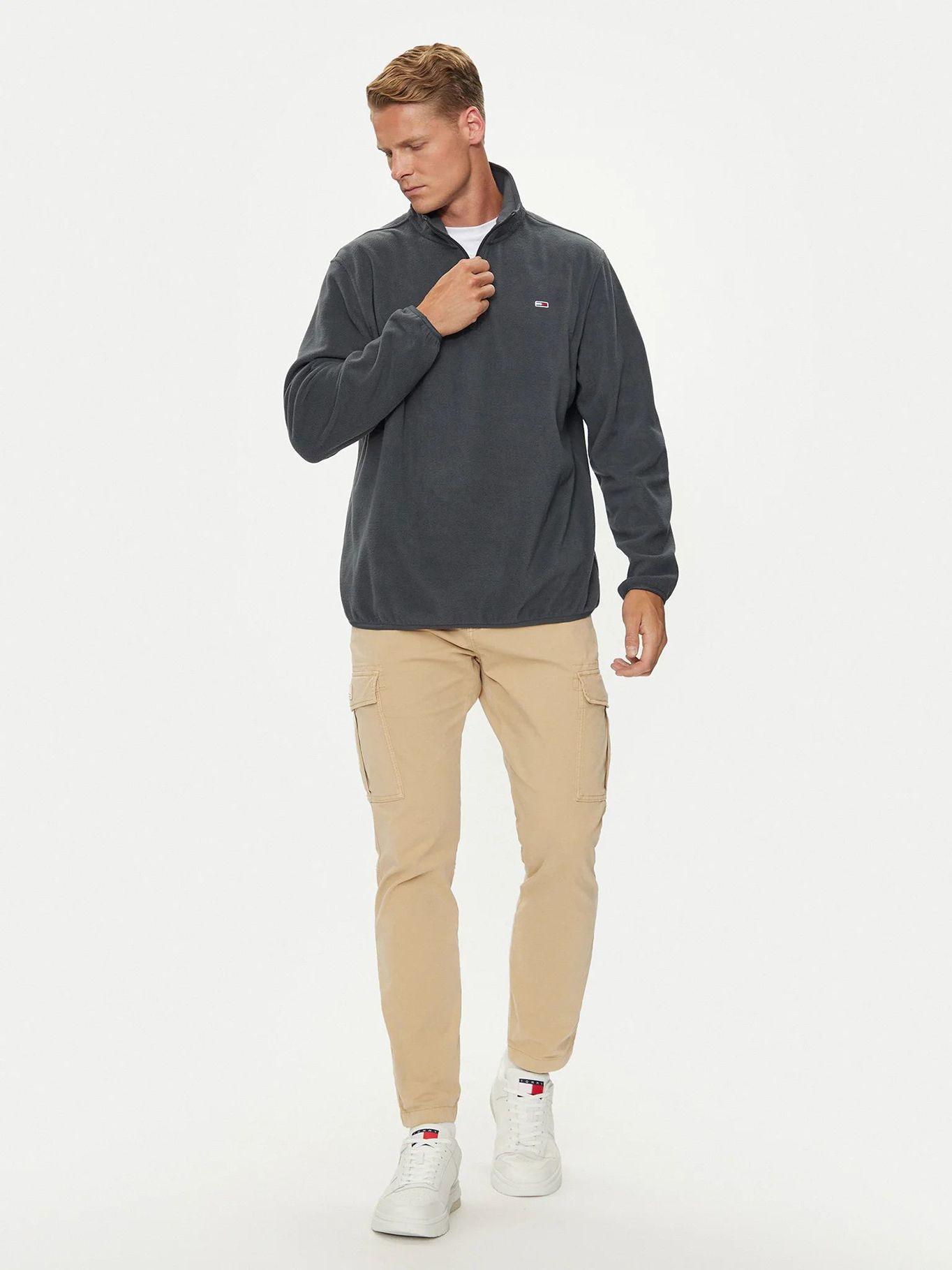 Polerón Solid Con Medio Cierre Gris Tommy Hilfiger-1