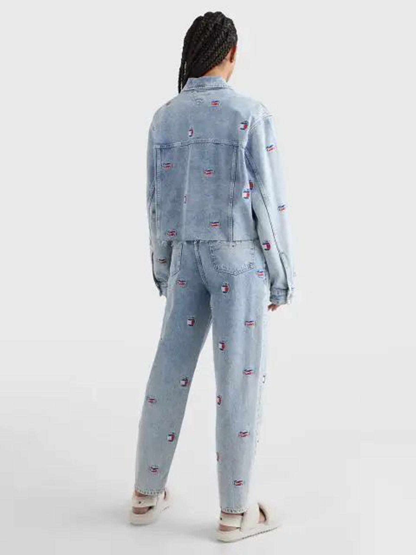 Chaqueta Oversize Crop Con Logo Celeste Tommy Jeans-2