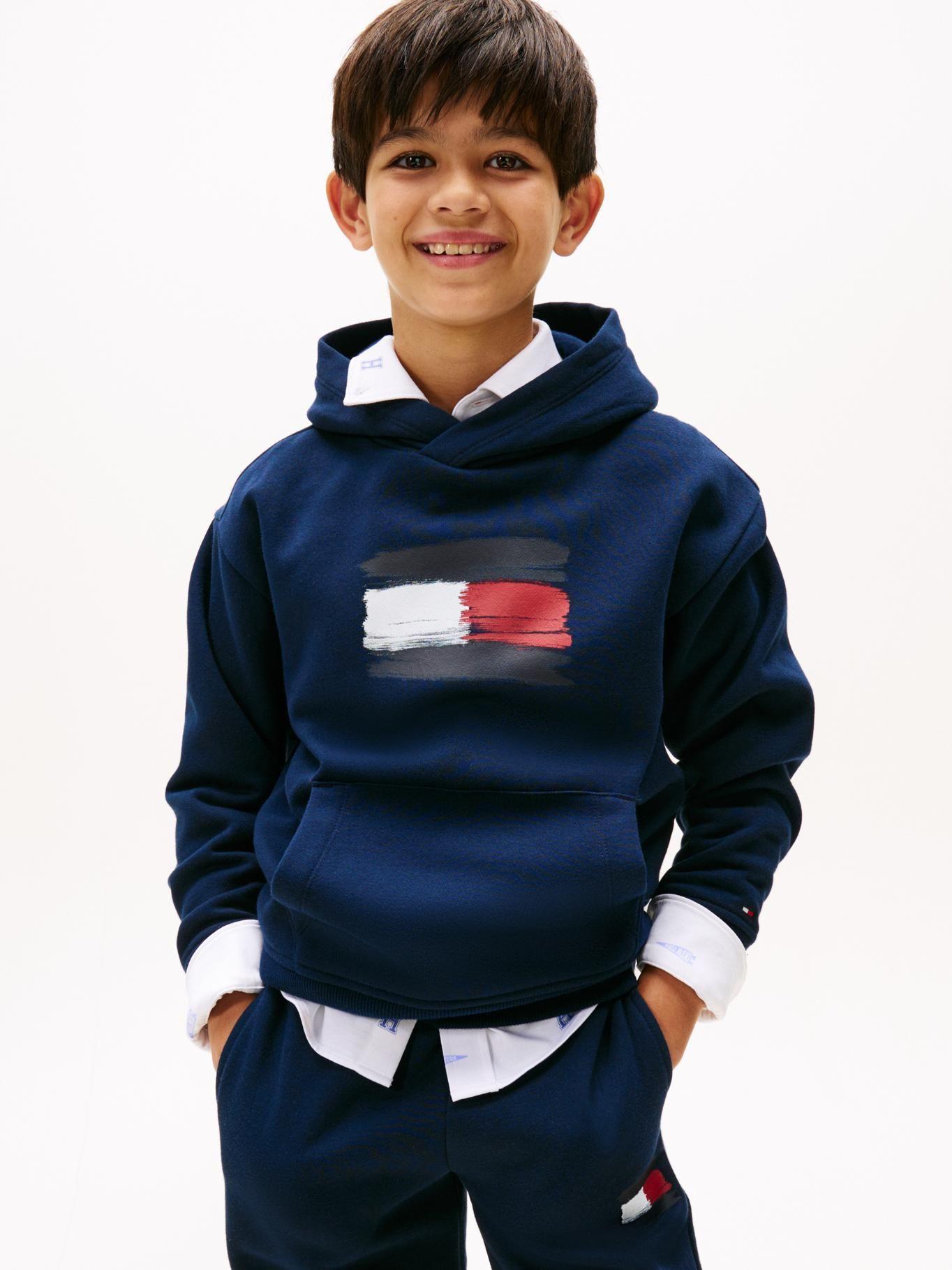 Polerón Hoodie Flag Logo Azul Tommy Hilfiger-0