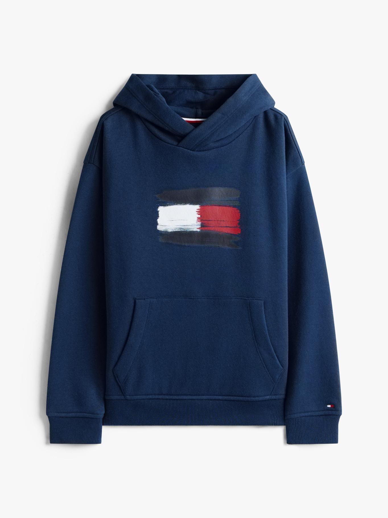 Polerón Hoodie Flag Logo Azul Tommy Hilfiger-4