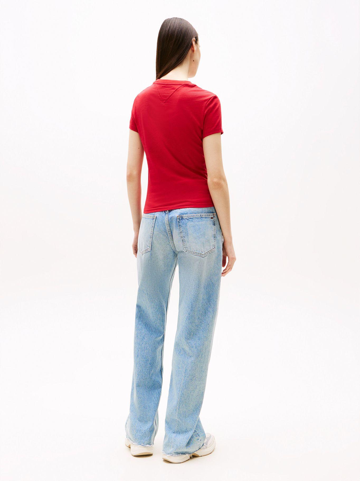 Polera Slim Fit Con Logo Lineal Rojo XLE Tommy Jeans-2