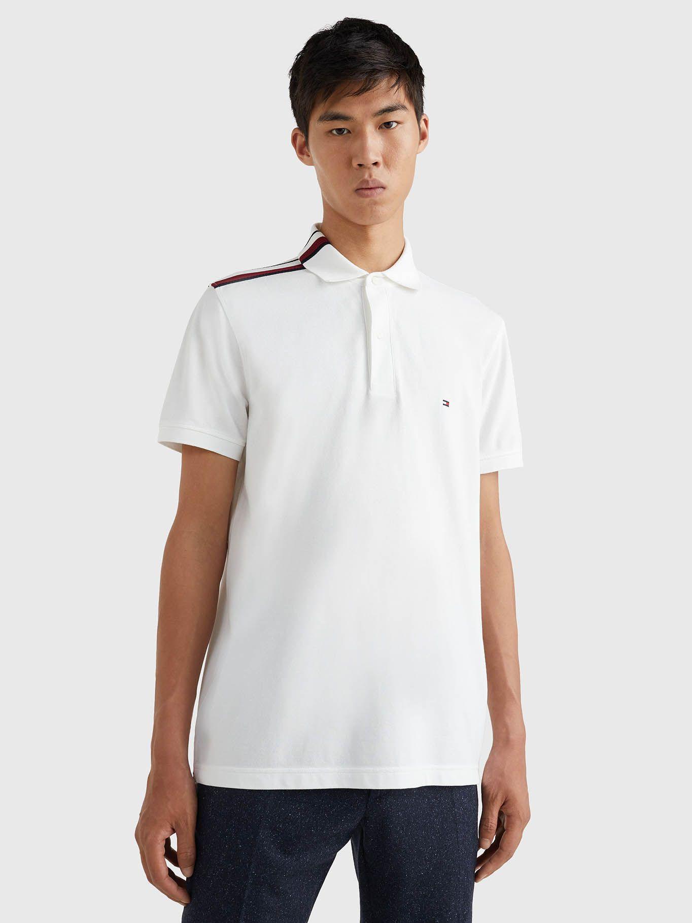 Polo Global Stripe Placement Blanco Tommy Hilfiger-0