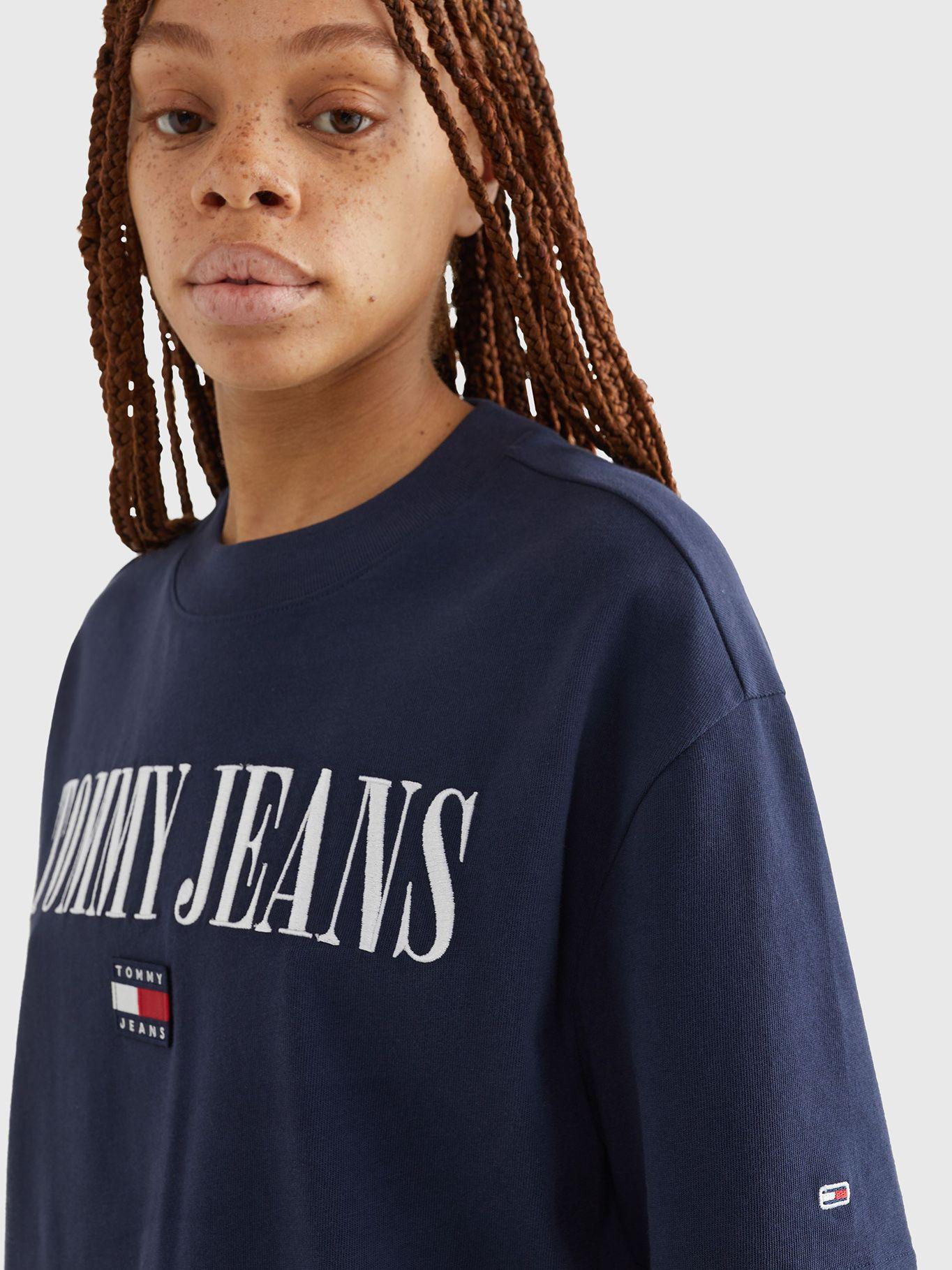 Polera Cropped Archive Logo Azul Tommy Jeans-3