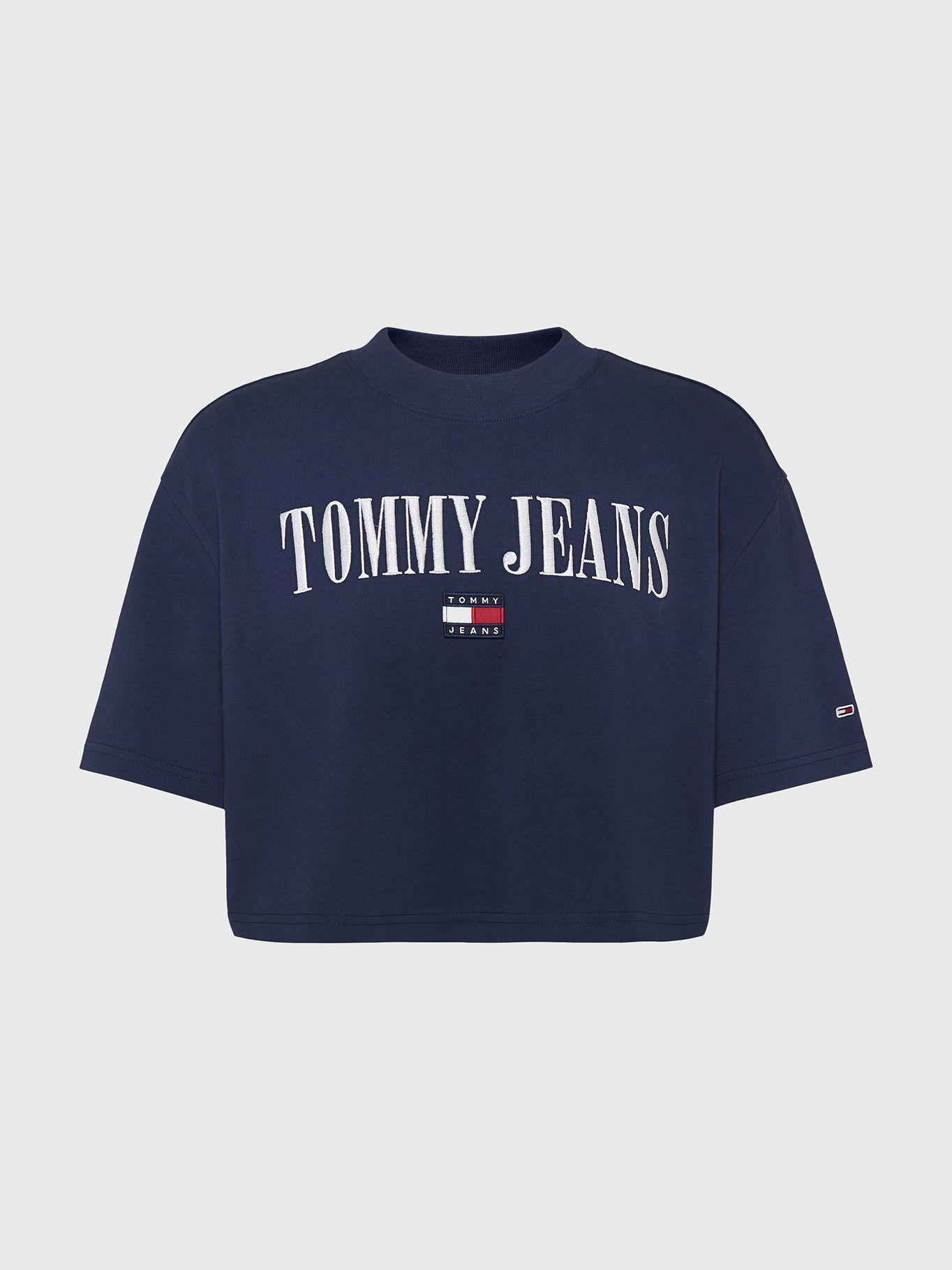 Polera Cropped Archive Logo Azul Tommy Jeans-4