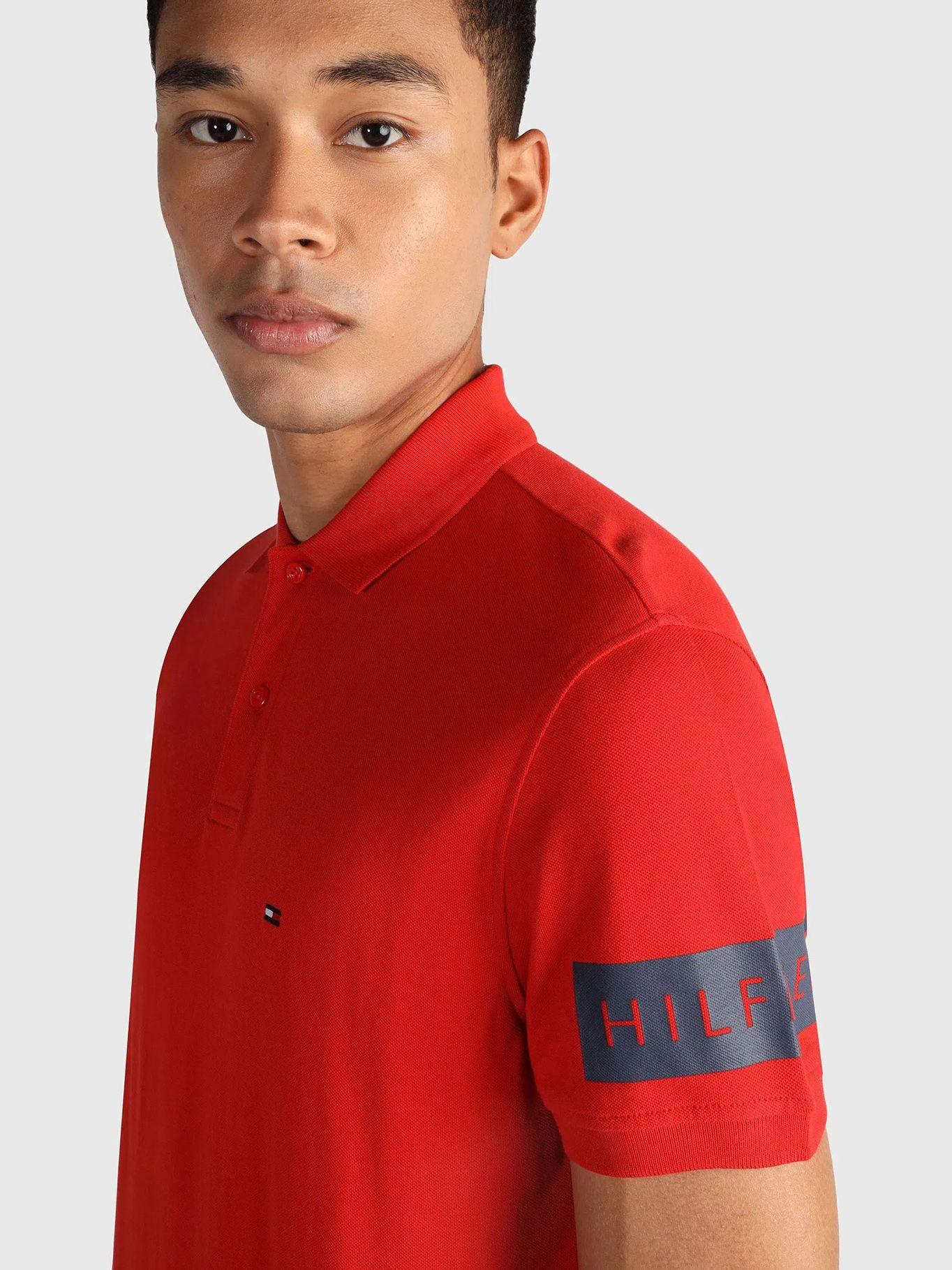 Polo Tonal Con Logo Regular Fit Naranjo Tommy Hilfiger-3