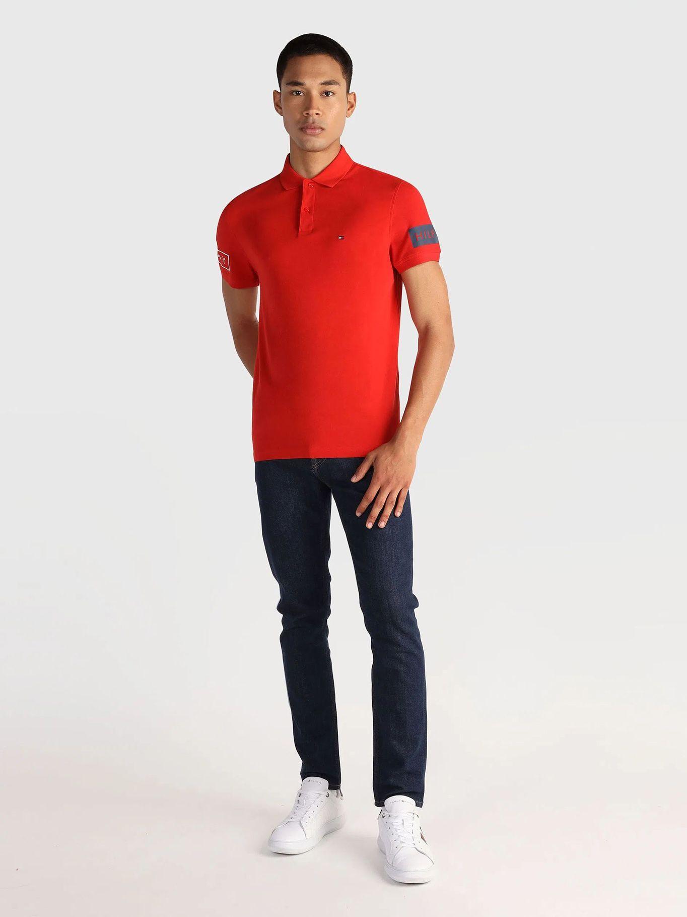 Polo Tonal Con Logo Regular Fit Naranjo Tommy Hilfiger-1