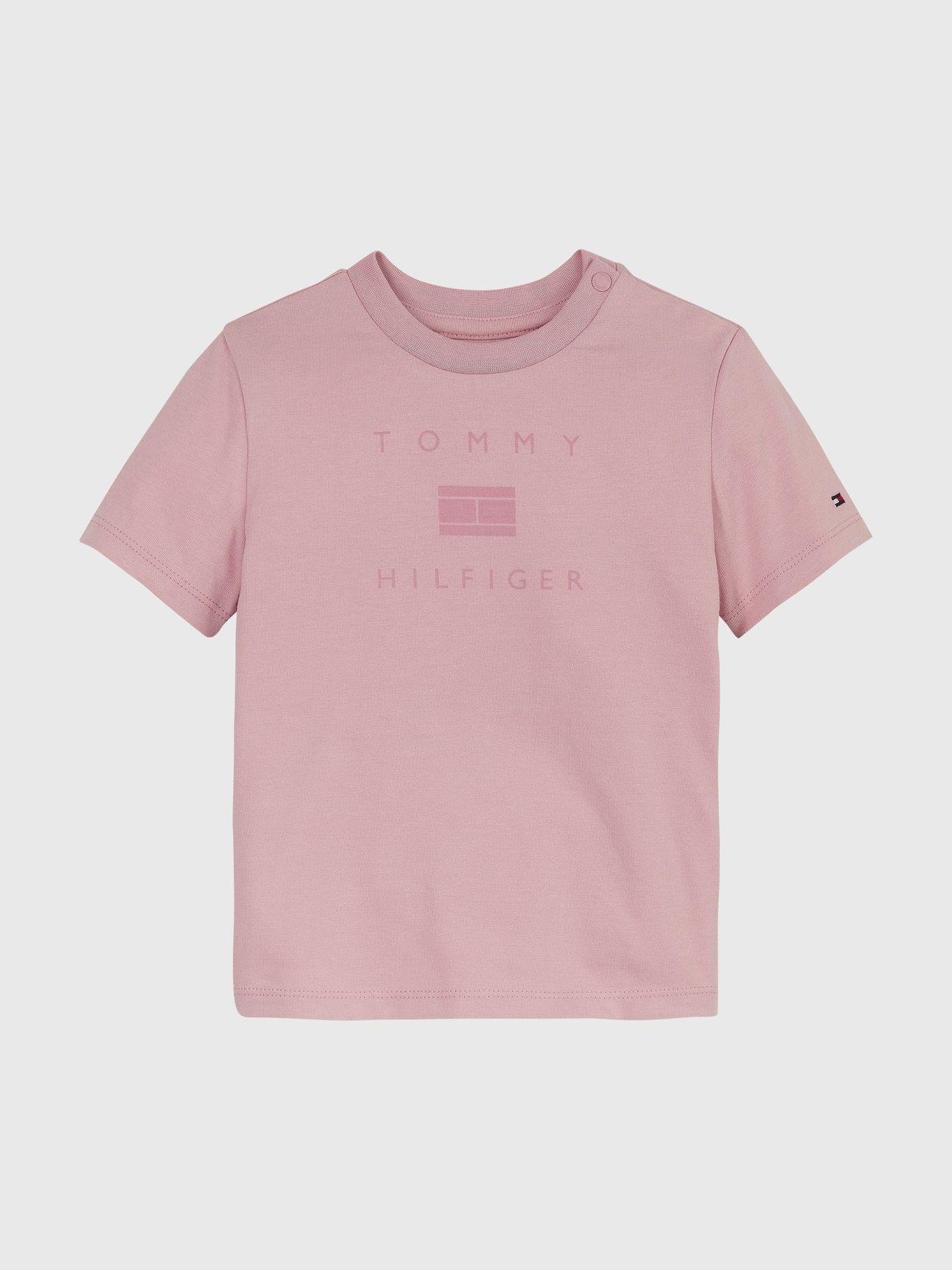Polera Con Logo De Bandera Rosado Tommy Hilfiger-0