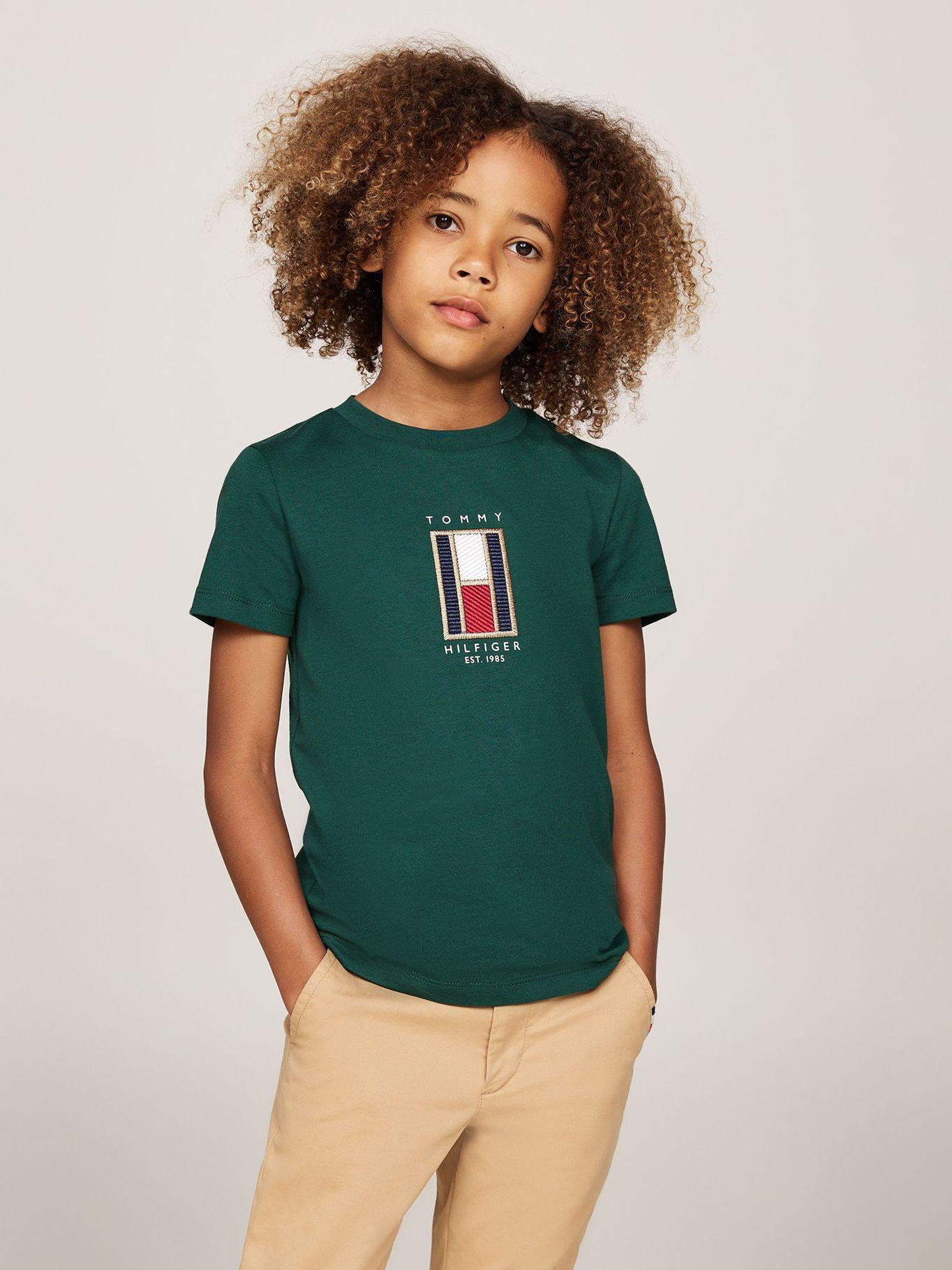 Polera Con Logo De Bandera Bordado Verde Tommy Hilfiger-0