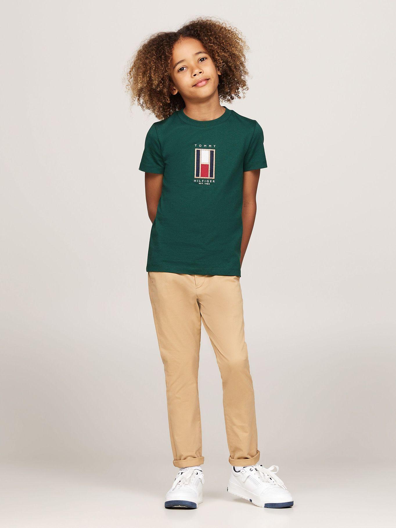 Polera Con Logo De Bandera Bordado Verde Tommy Hilfiger-1