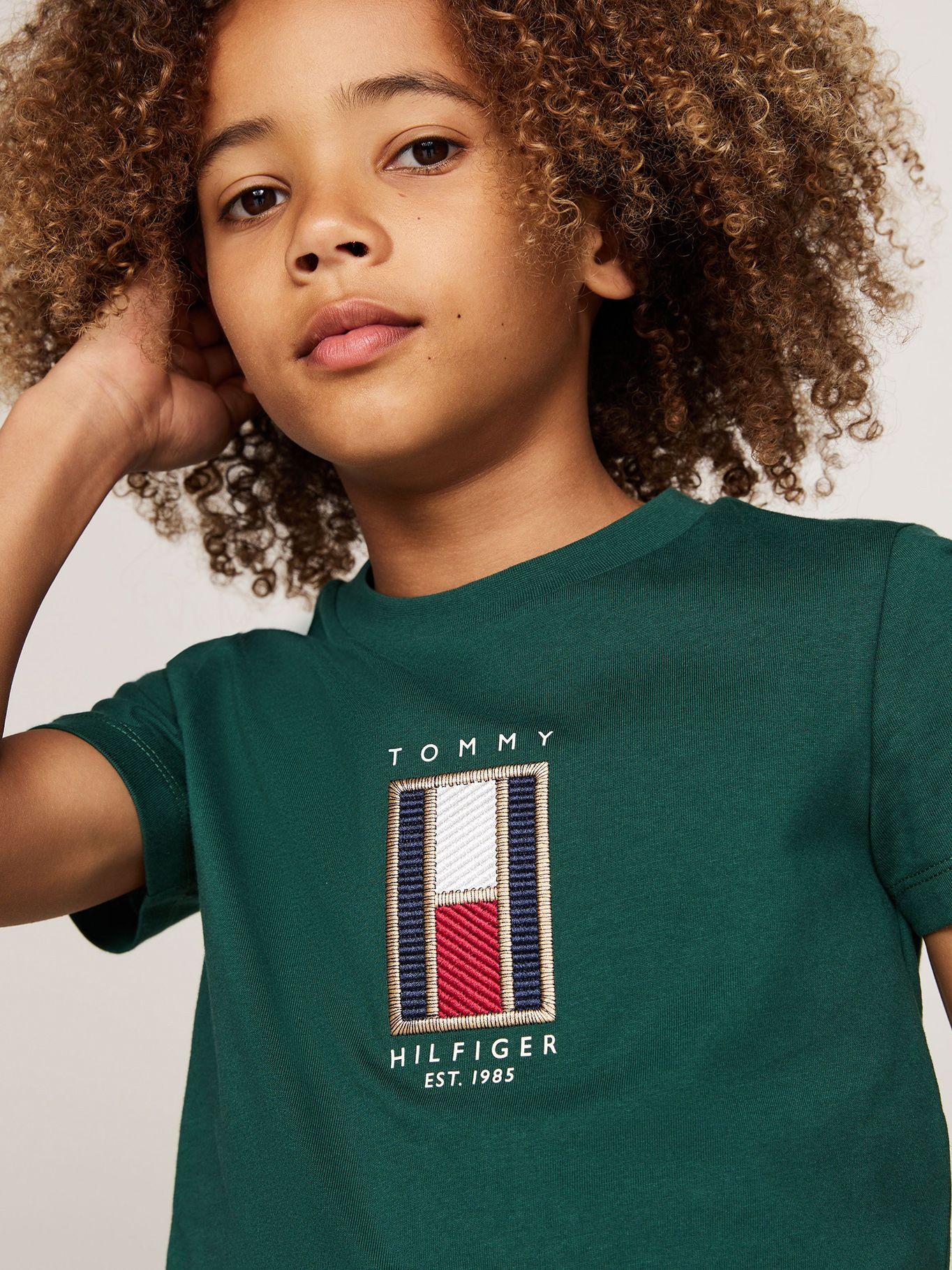 Polera Con Logo De Bandera Bordado Verde Tommy Hilfiger-3