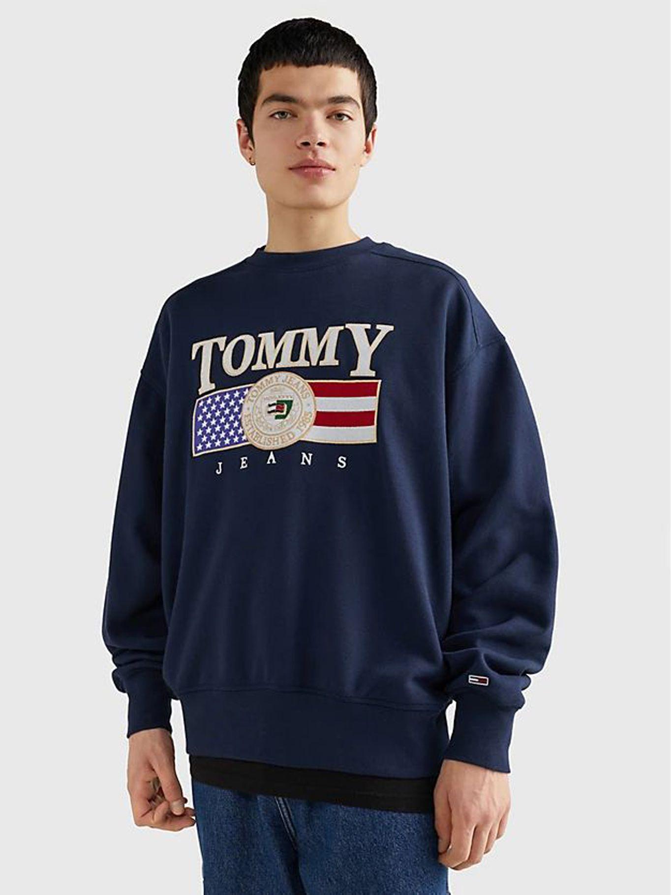 Polerón Boxy Luxe Logo Azul Tommy Jeans-0