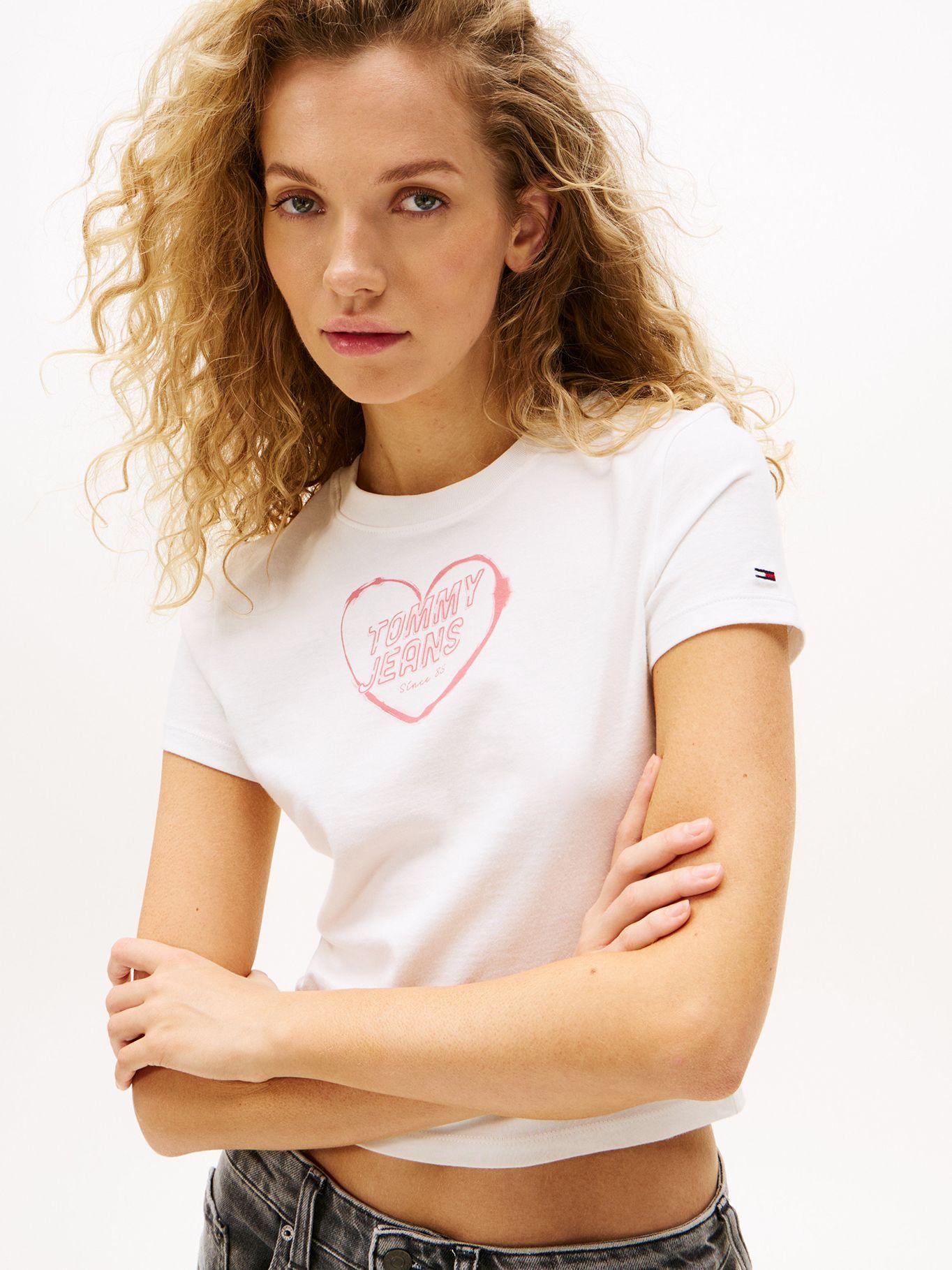 Polera Heart Logo Slim Fit Blanco YBL Tommy Jeans-3