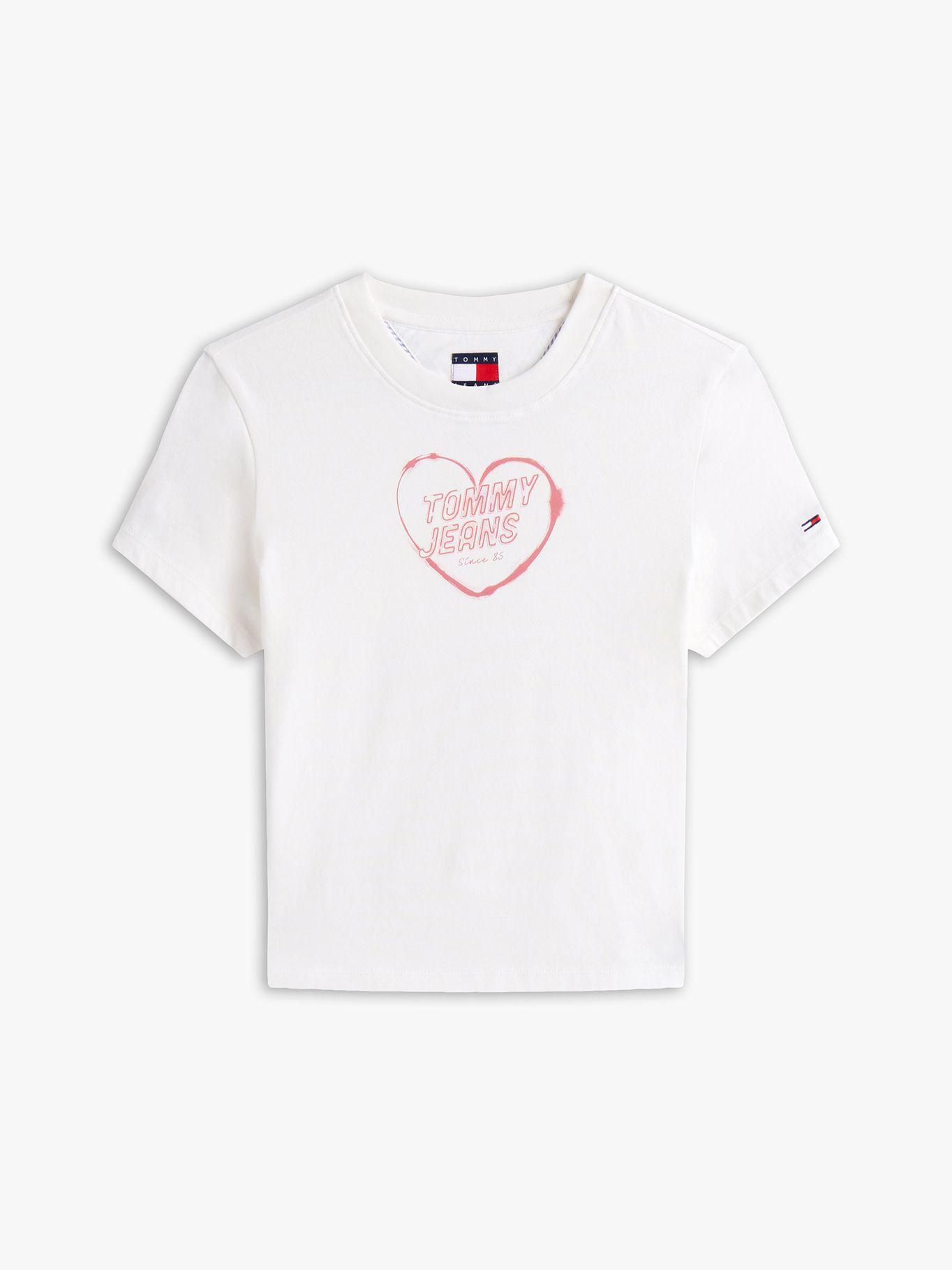 Polera Heart Logo Slim Fit Blanco YBL Tommy Jeans-4