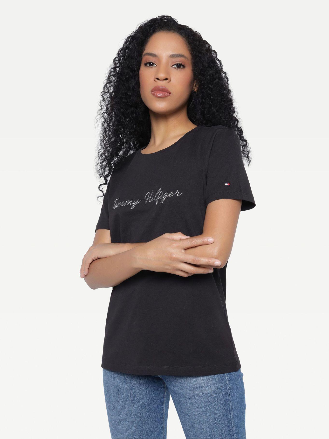 Polera Regular Script Negro Tommy Hilfiger F2-0
