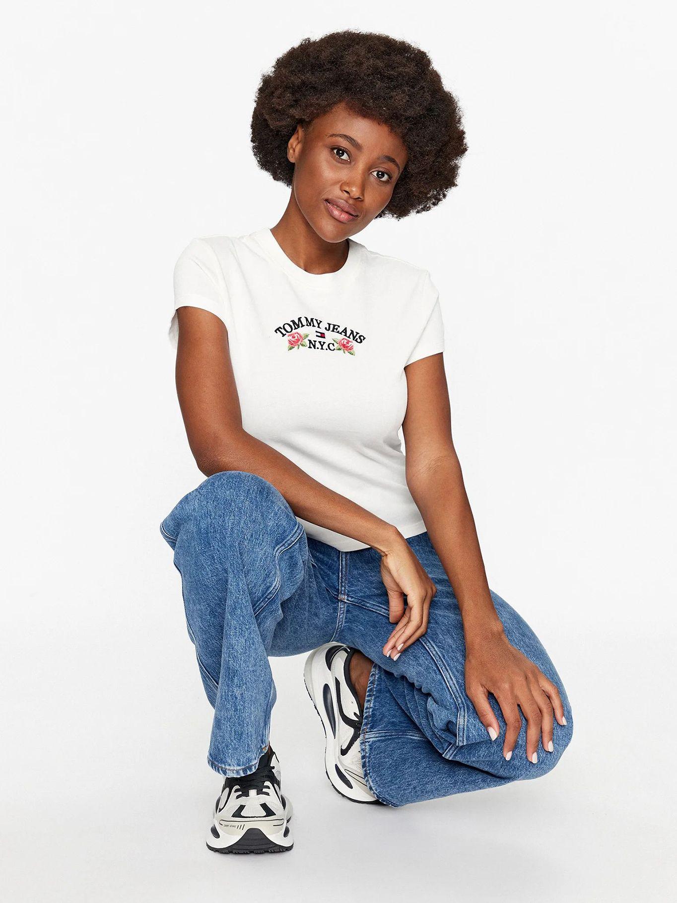 Polera Floral Flag Logo Blanco Tommy Jeans-1