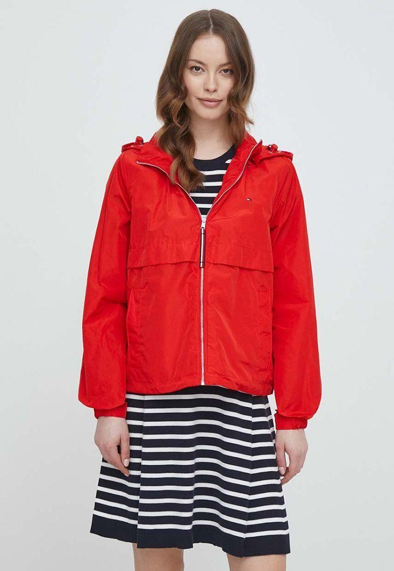 Cortaviento Ligero Con Gorro Y Logo Rojo Tommy Hilfiger-0