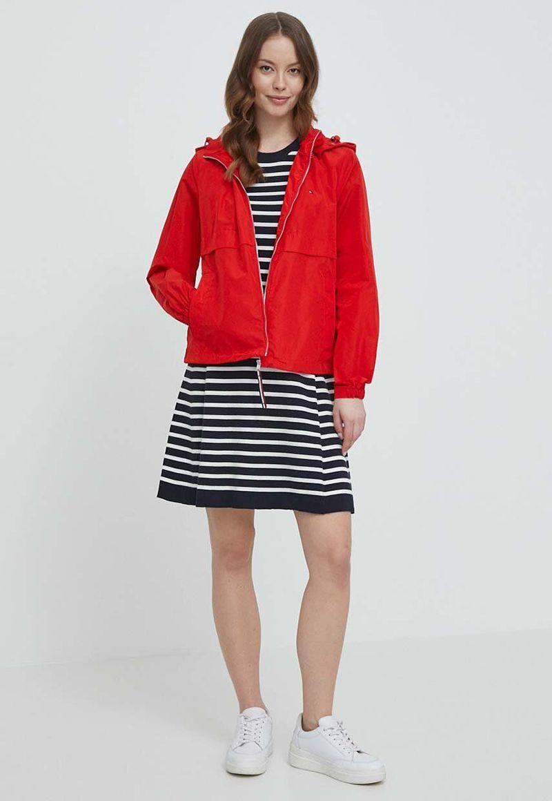 Cortaviento Ligero Con Gorro Y Logo Rojo Tommy Hilfiger-1