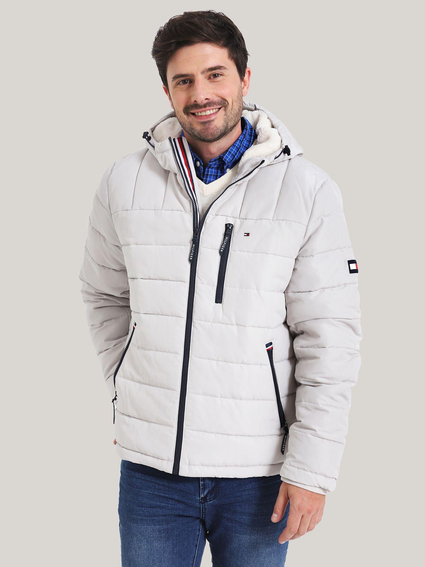 Parka Hoodie Quilted Con Logo Blanco Tommy Hilfiger-0