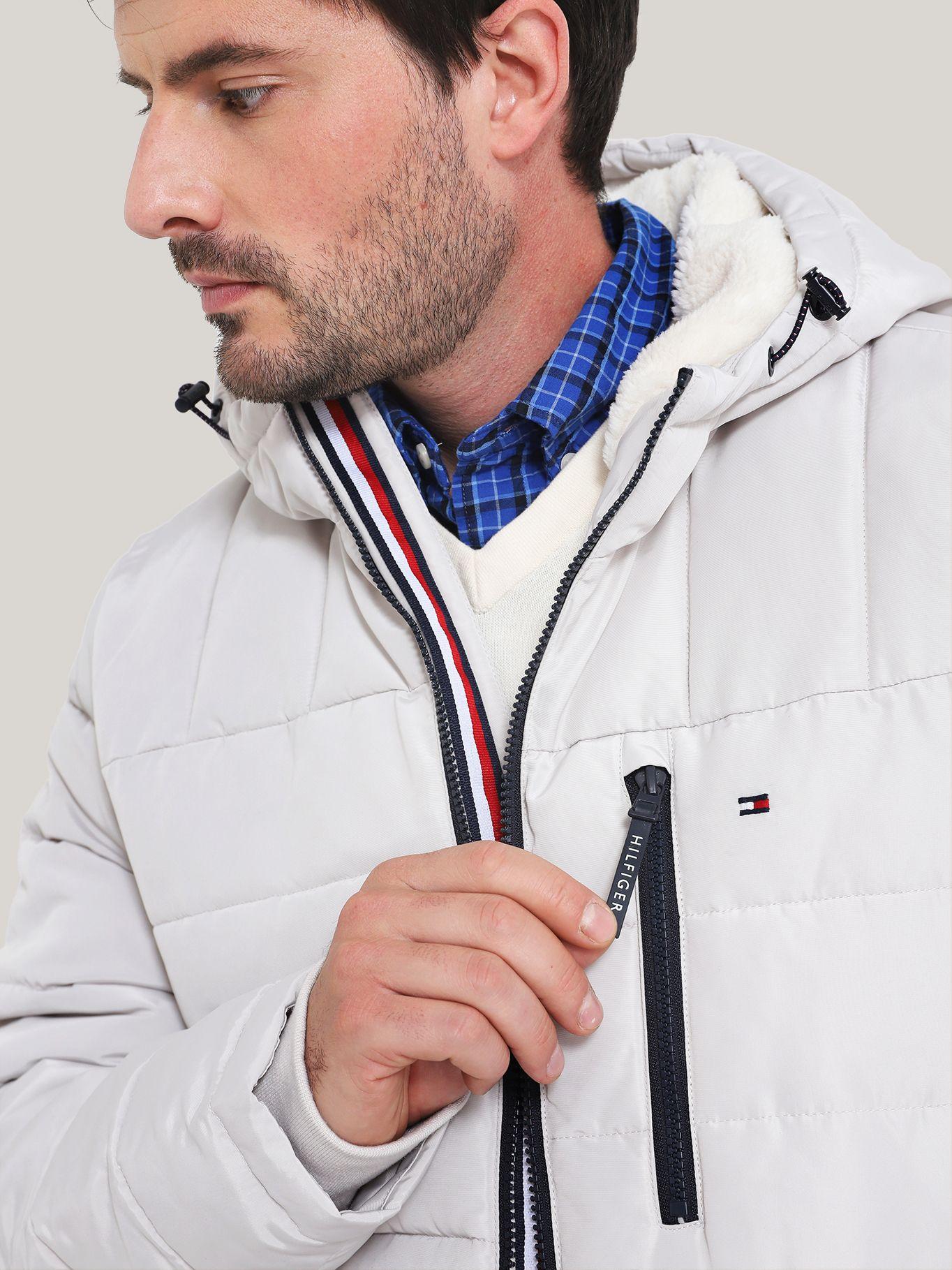 Parka Hoodie Quilted Con Logo Blanco Tommy Hilfiger-3