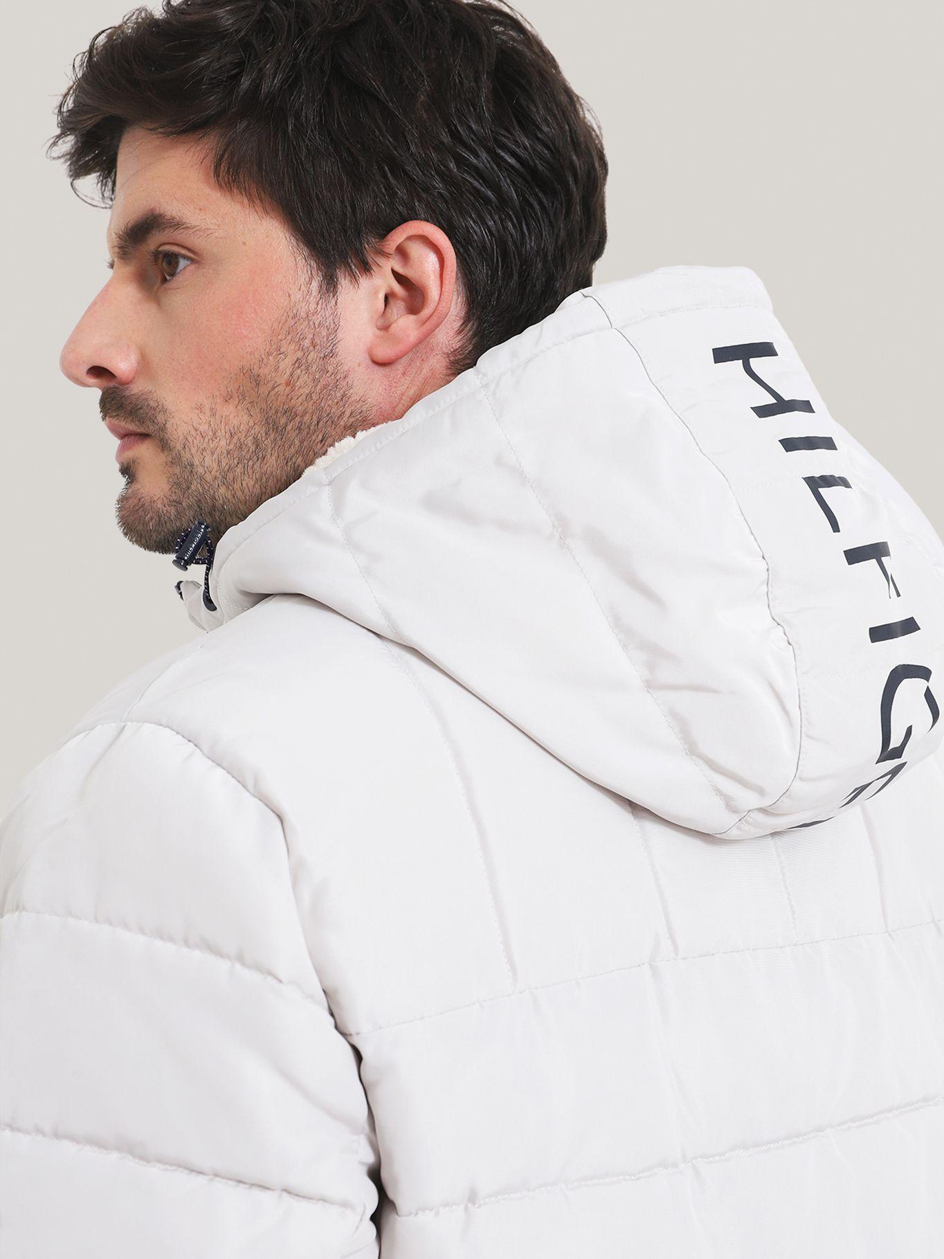 Parka Hoodie Quilted Con Logo Blanco Tommy Hilfiger-4
