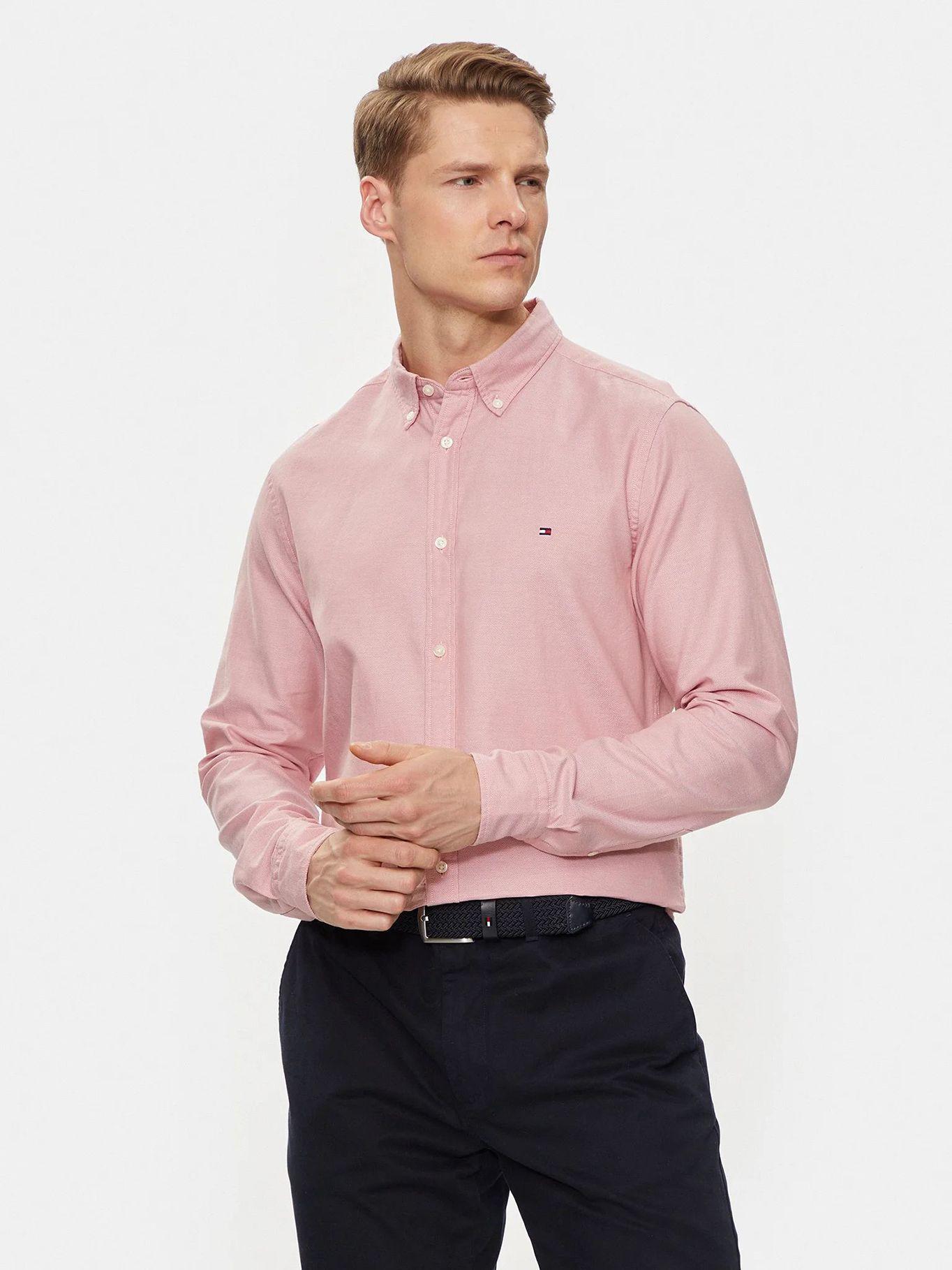 Camisa Th Flex Slim Fit Rosado Tommy Hilfiger-0