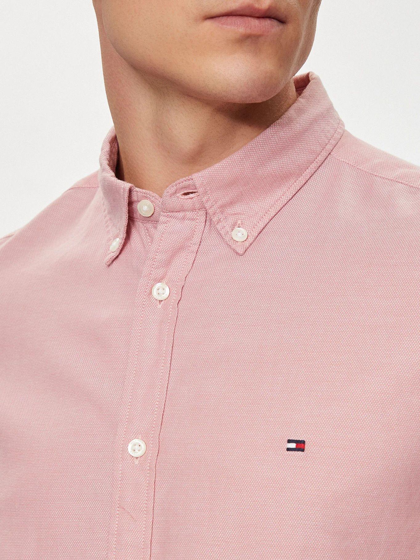 Camisa Th Flex Slim Fit Rosado Tommy Hilfiger-4