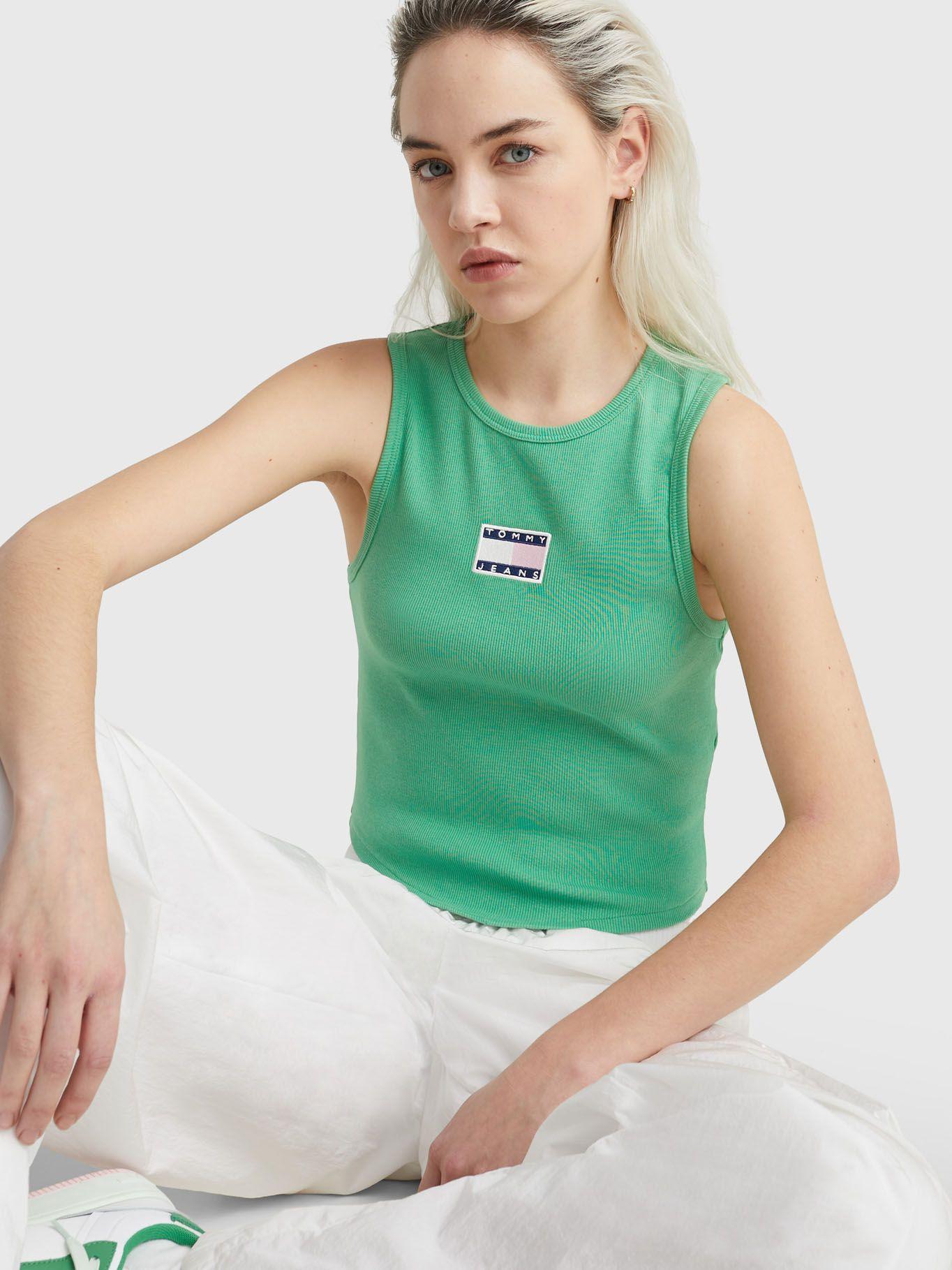 Polera Crop Con Parche Verde Tommy Jeans-3